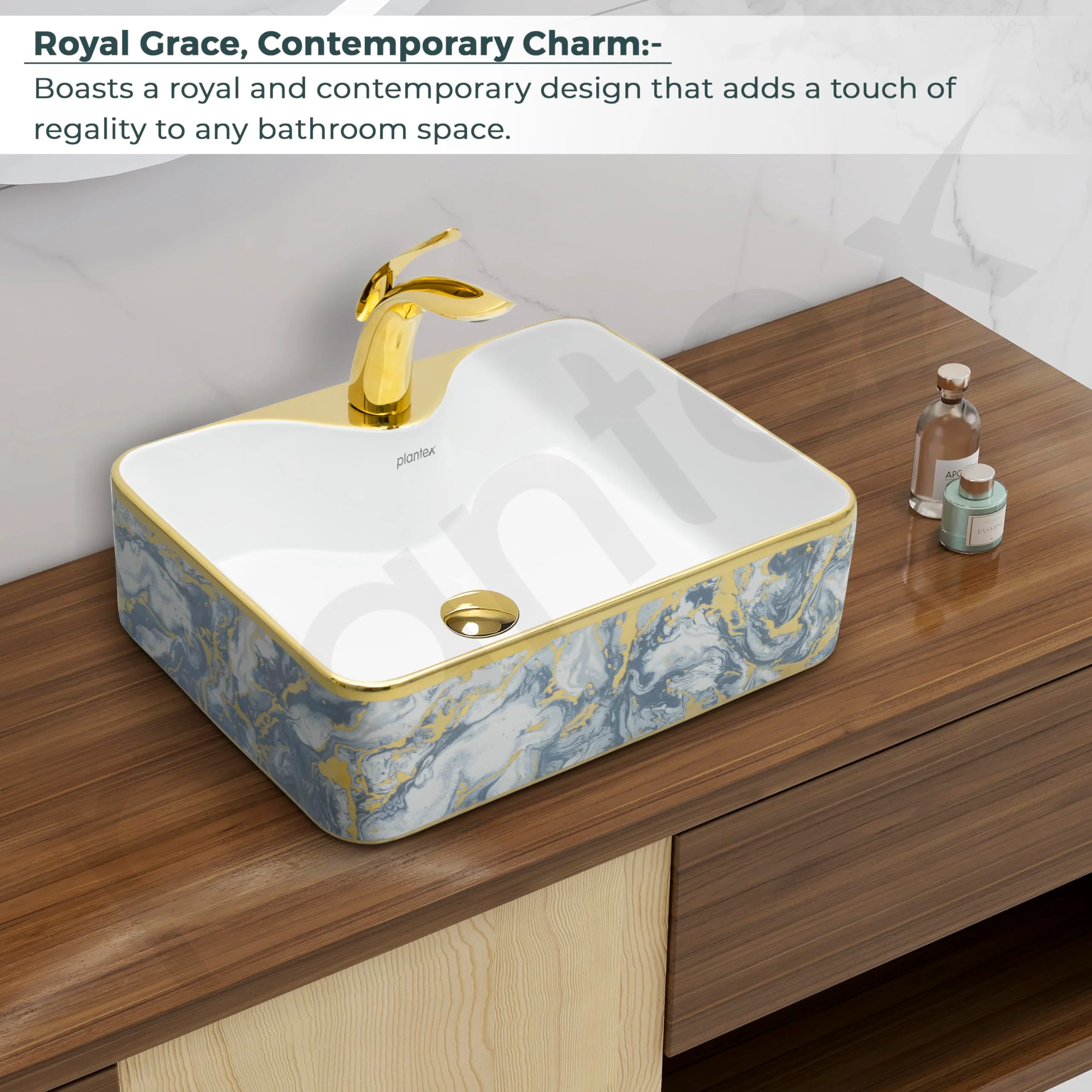 Plantex Ceramic TableTop Wash Basin/Countertop Basin for Bathroom/Small Washbasin/Bathroom Sink (19 x 15 x 5.5 Inch) - Image 5