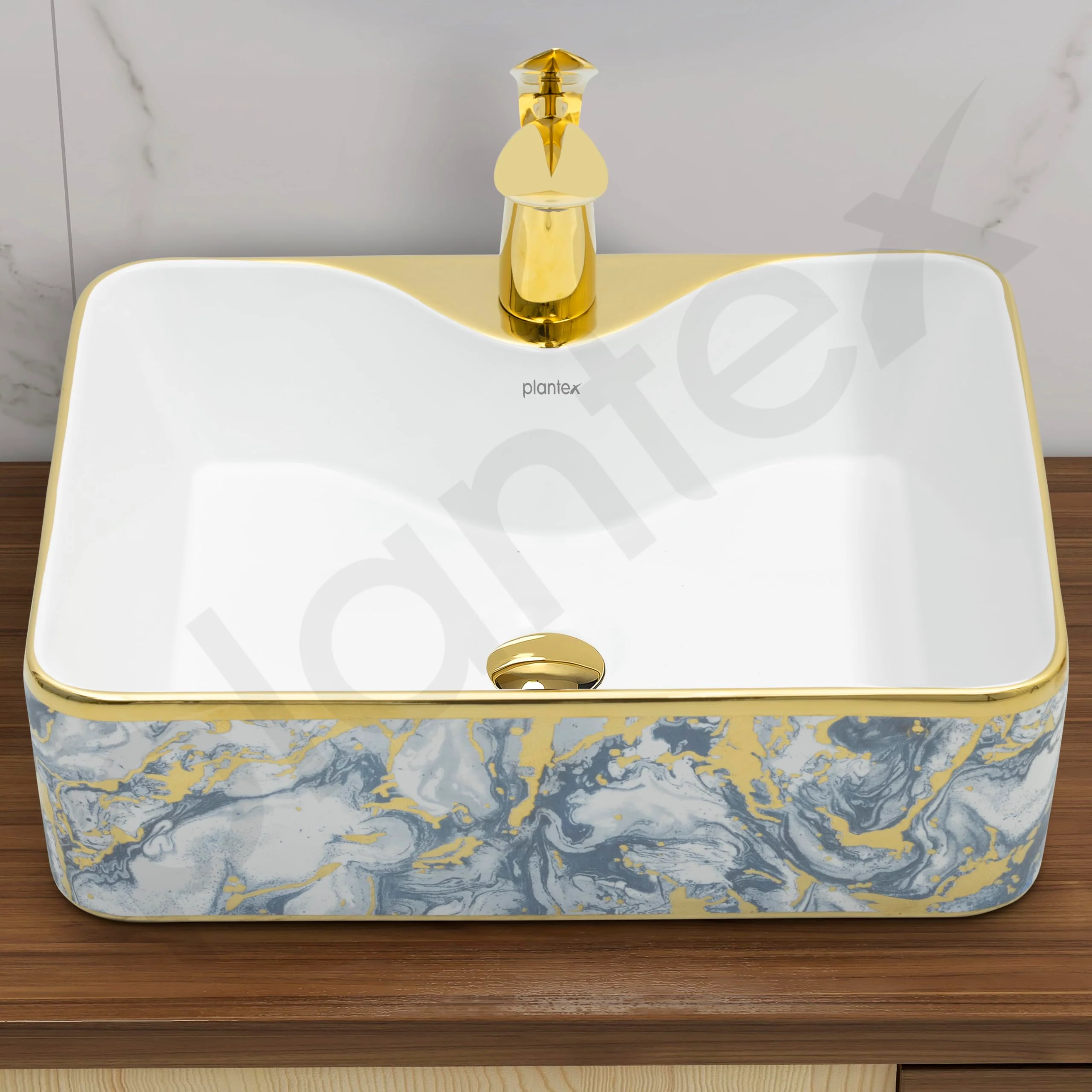 Plantex Ceramic TableTop Wash Basin/Countertop Basin for Bathroom/Small Washbasin/Bathroom Sink (19 x 15 x 5.5 Inch) - Image 7