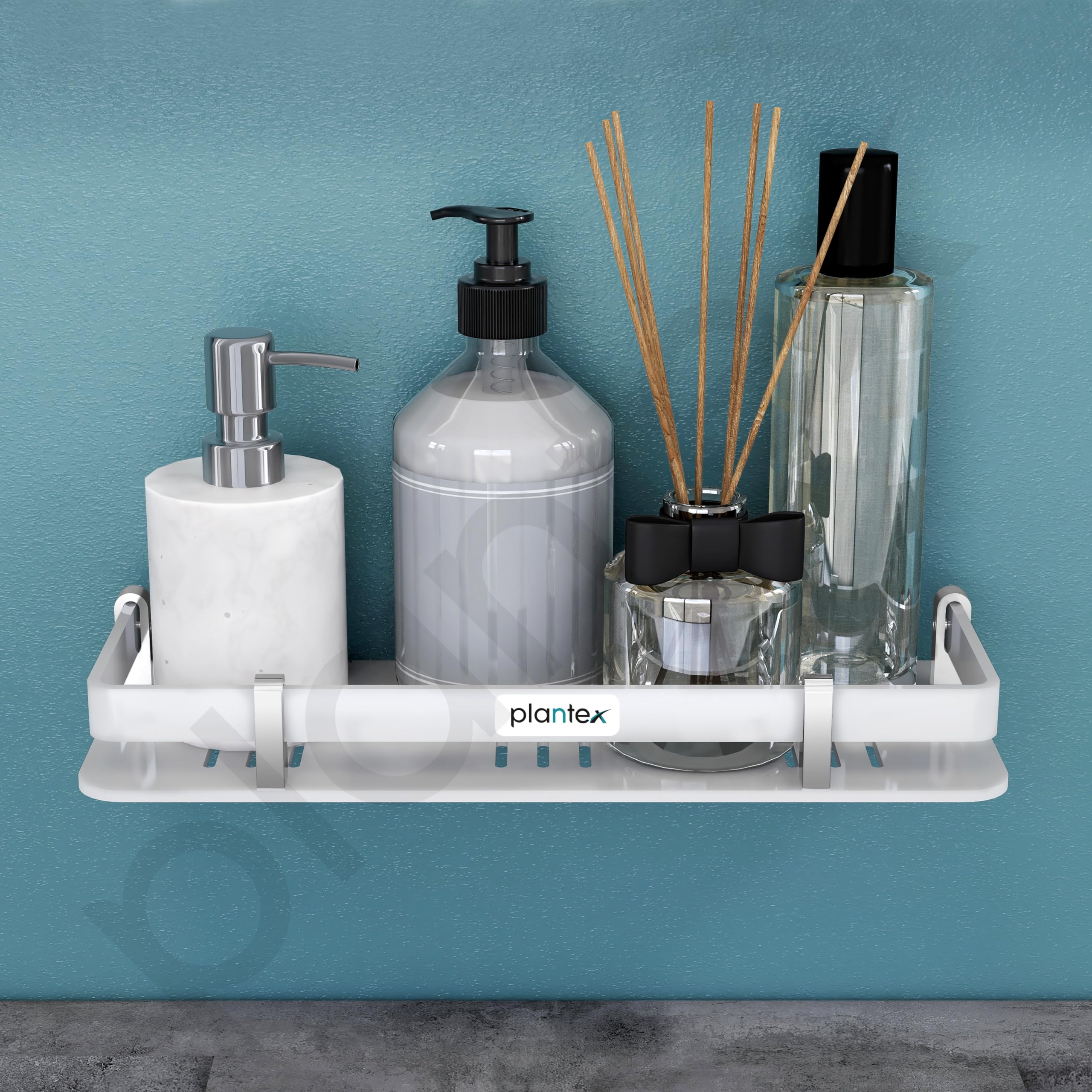 Plantex Deluxe Acrylic Bathroom Shelf (12x5 Inches, White, Matte) - Image 6