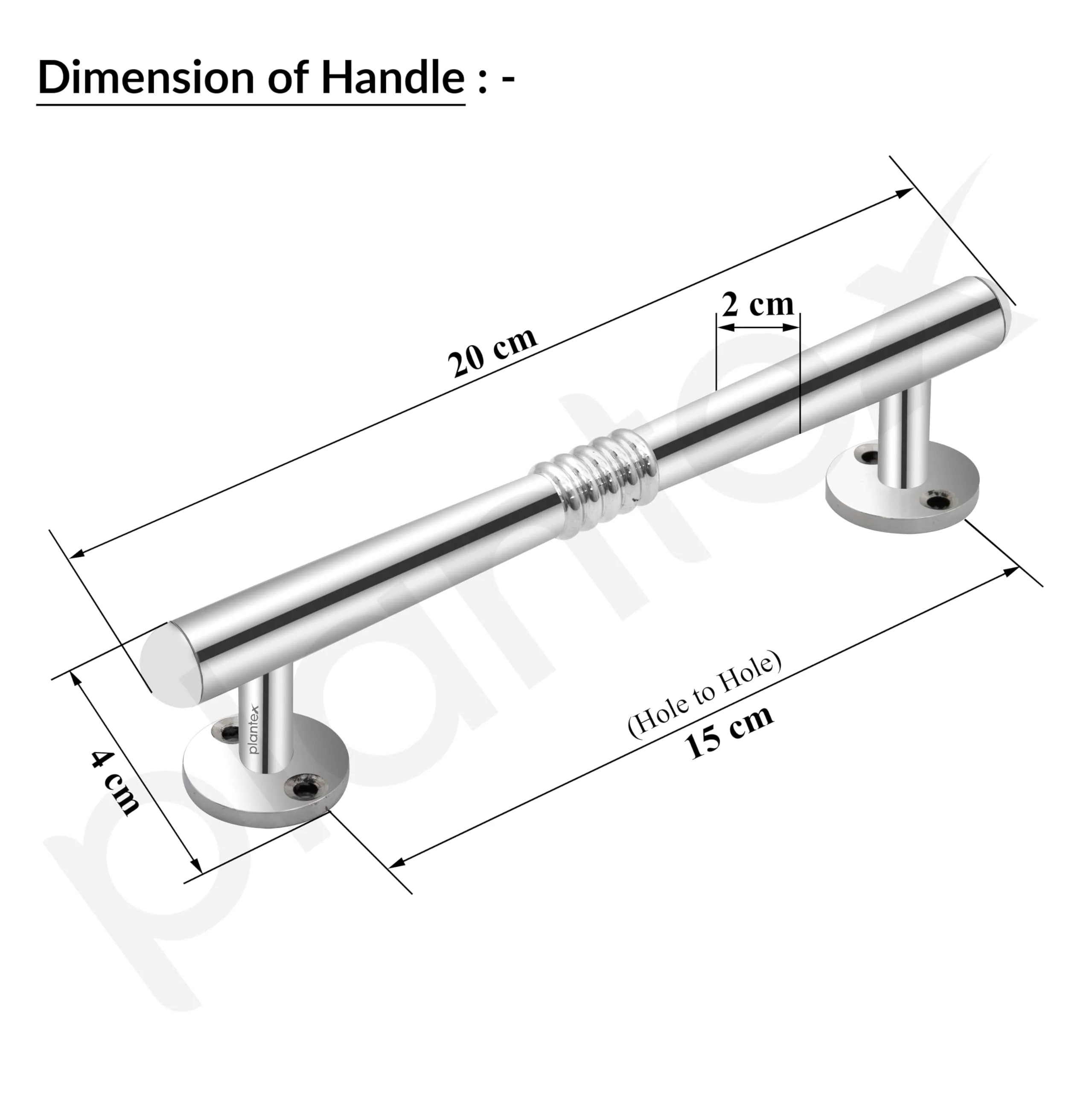 Plantex Door Handle/Pooja Room Handle/8 Inch Door Handles for Main Door/Pull Push Handle/3 Years Warranty - Pack of 1 (S-142, Chrome) - Image 3