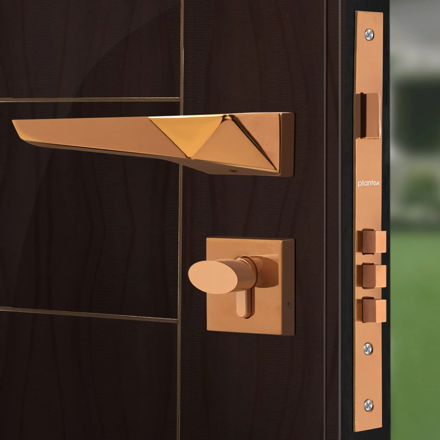 Plantex Door Lock for Main Door/Brass Handle with 3 Computerised Key/Mortise Lock for Bedroom/3 Years Warranty (7095, PVD Choco) - Image 4