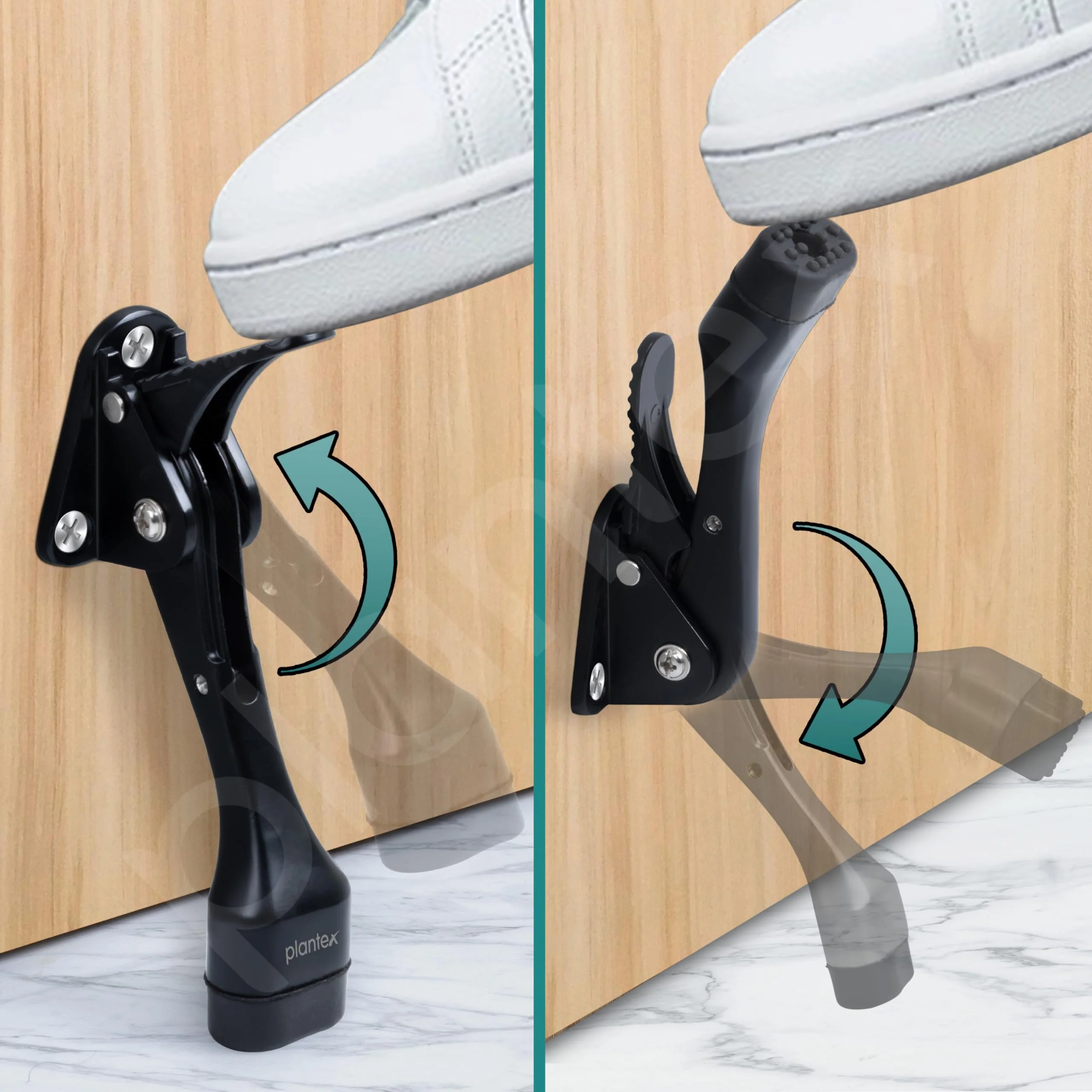 Plantex Door Stopper for Home Hydraulic/Premium 5 Inch Door Stopper, Kickdown Stop with One Touch Adjustable Height & Rubber Grip, Door Stops - (186 - Black) - Image 2