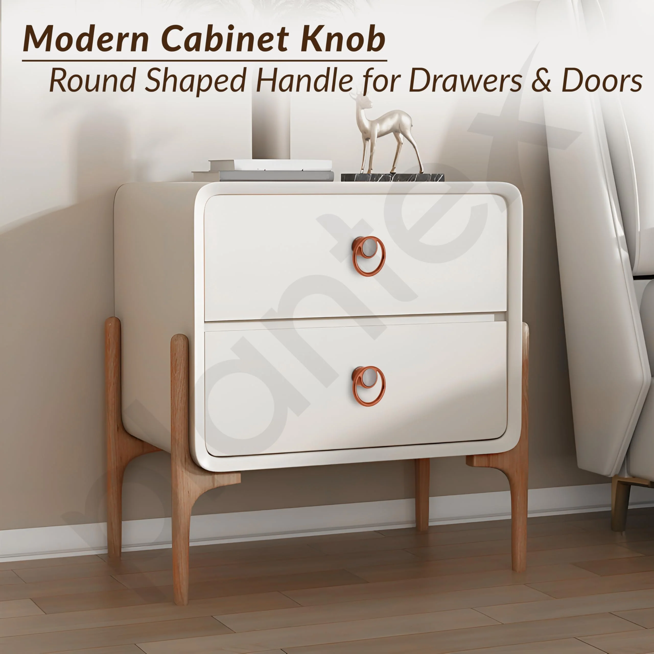 Plantex Drawer Knobs/Ring Drawer Kadi/Pull-Push Knobs for Kitchen/Bedroom Drawer - Pack of 4 (Rose Gold & Satin Black) - Image 5