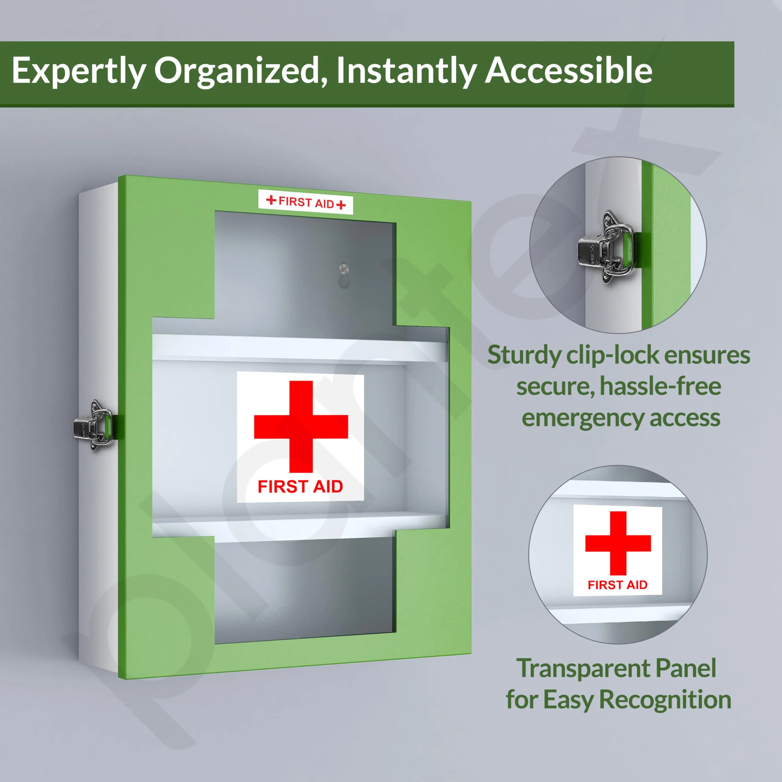 Plantex First Aid Box/Medical Box/Emergency First Aid Kit Box Without Key/Medicine Storage Box for Home, School & Office with Multi Compartment - (Green & White) - Image 5