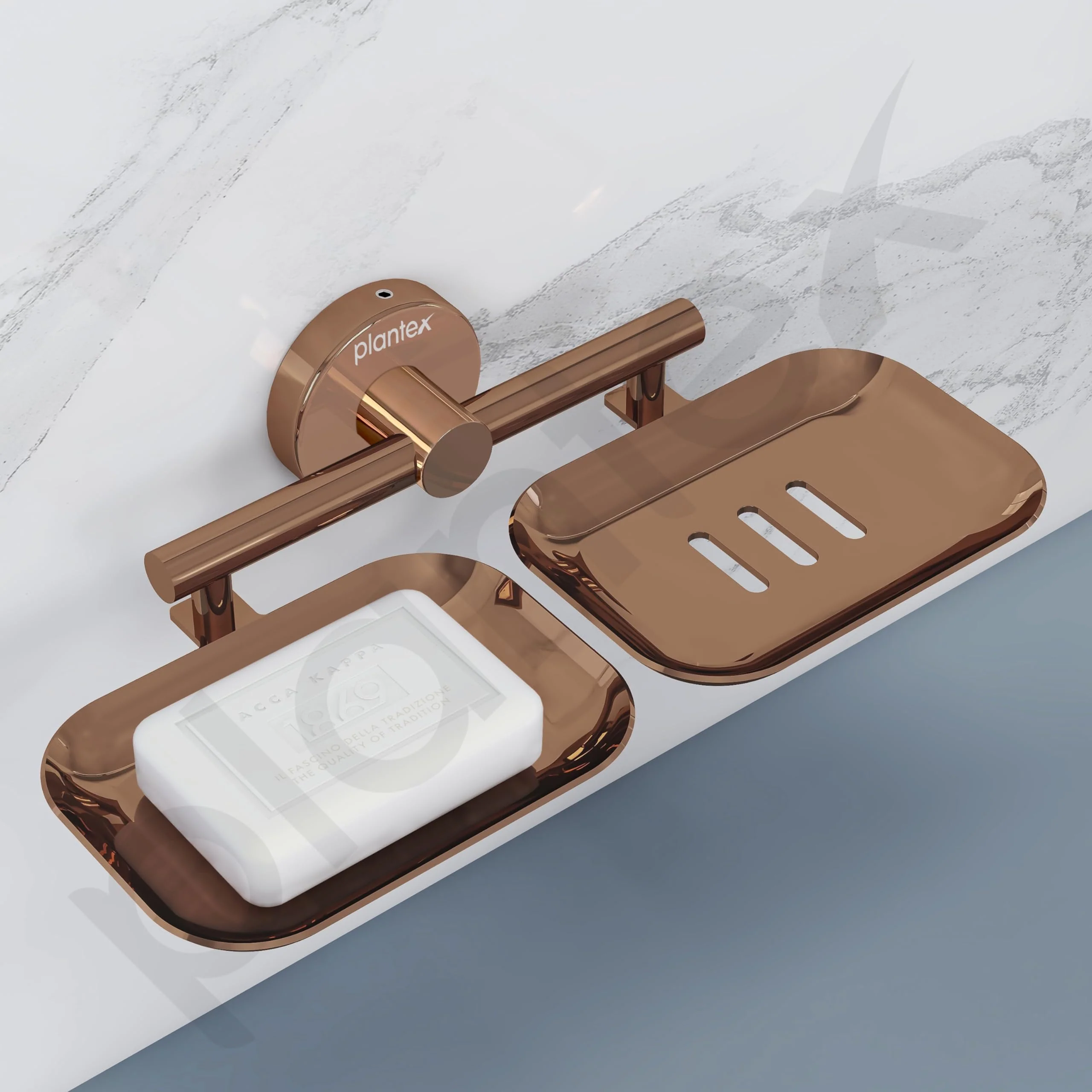 Plantex Galaxy 304 Grade Stainless Steel Rectangular Double Soap Holder for Bathroom/Soap Stand/Soap Holder/Soap Storage/Bathroom Accessories – (PVD Rose Gold) - Image 7