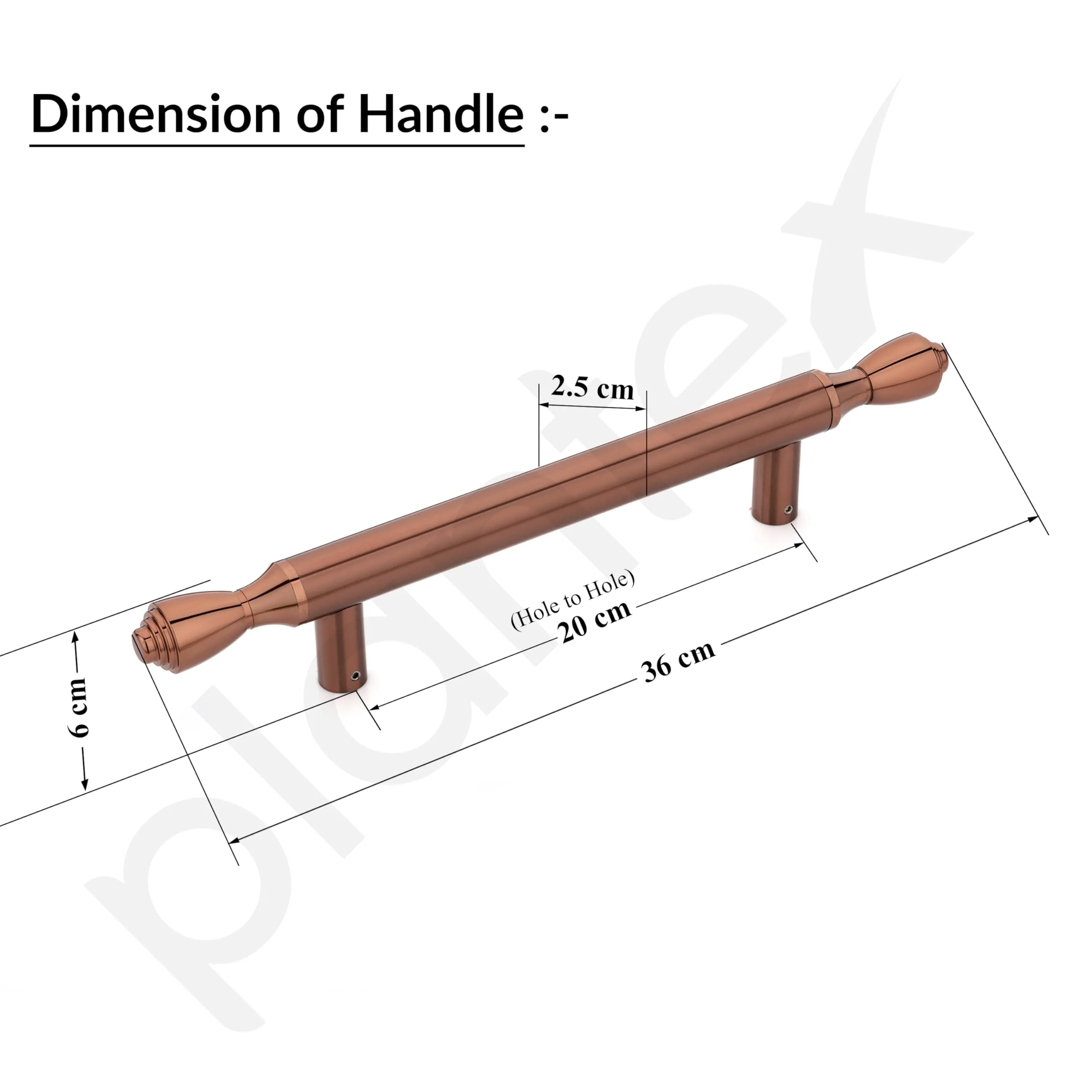 Plantex Heavy Duty 14 Inch Main Door Handle - Pull-Push for Wooden & Glass Doors - Pack of 1 (PVD Rose Gold) - 3 Years Warranty - Image 2