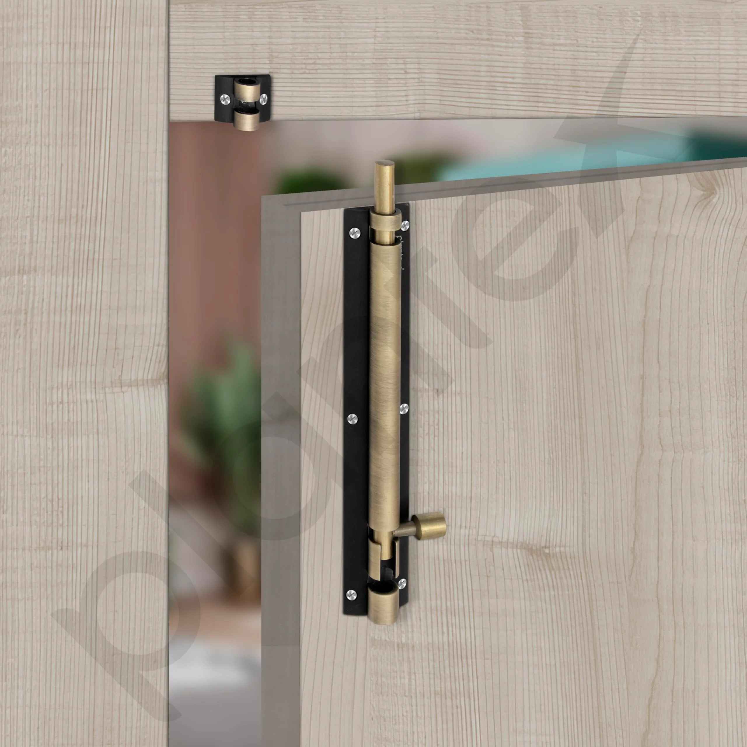 Plantex Heavy Duty 8-inch Joint-Less Tower Bolt for Wooden and PVC Doors for Home Main Door/Bathroom/Windows/Wardrobe - Pack of 1 (703, Brass Antique) - Image 2