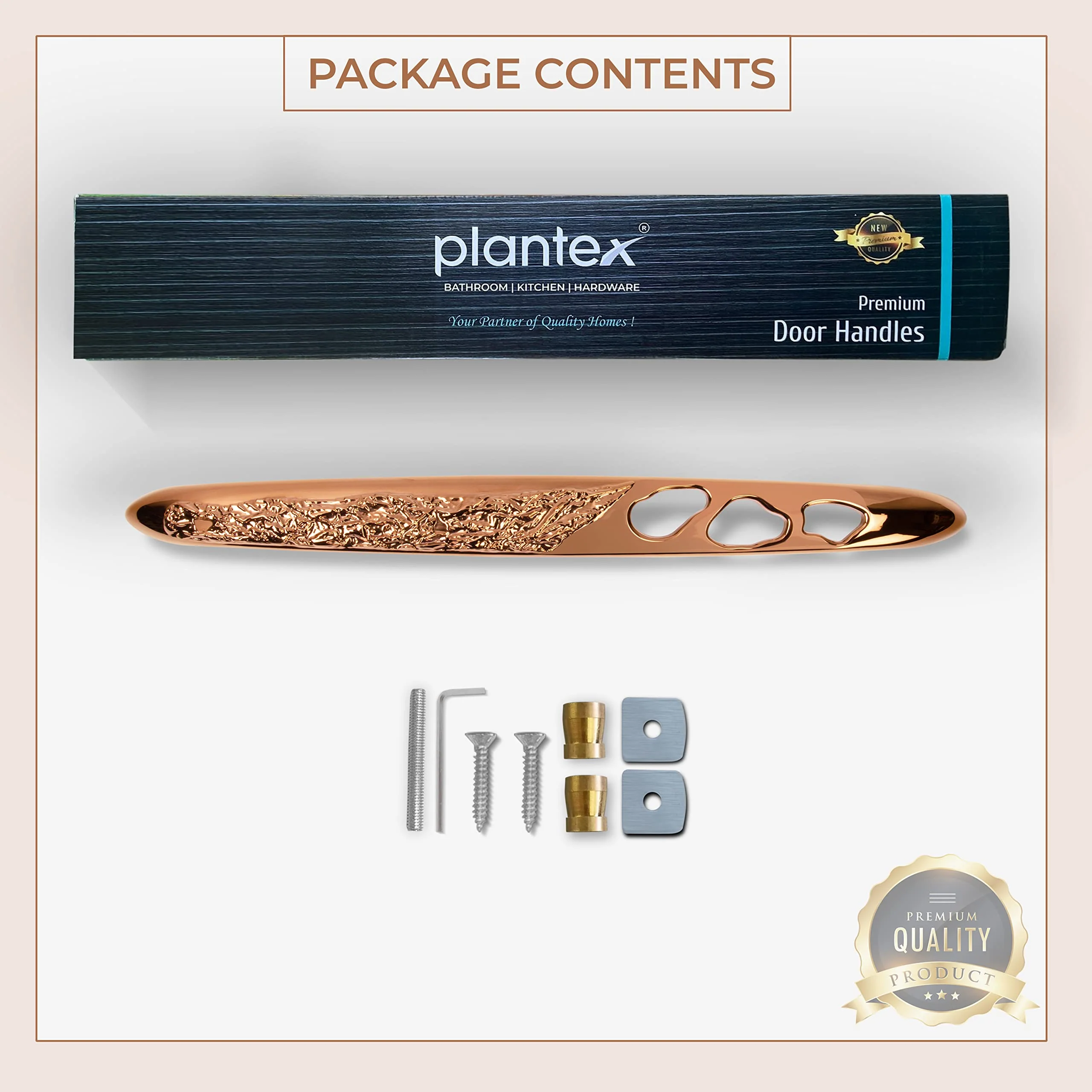 Plantex Heavy Duty Door Handle for Main Door/13-inches Main Door Handle/Pull Push Handle for Home/Hotel/Office - Pack of 1 (311-PVD Rose Gold Finish) - 3 Years Warranty - Image 7