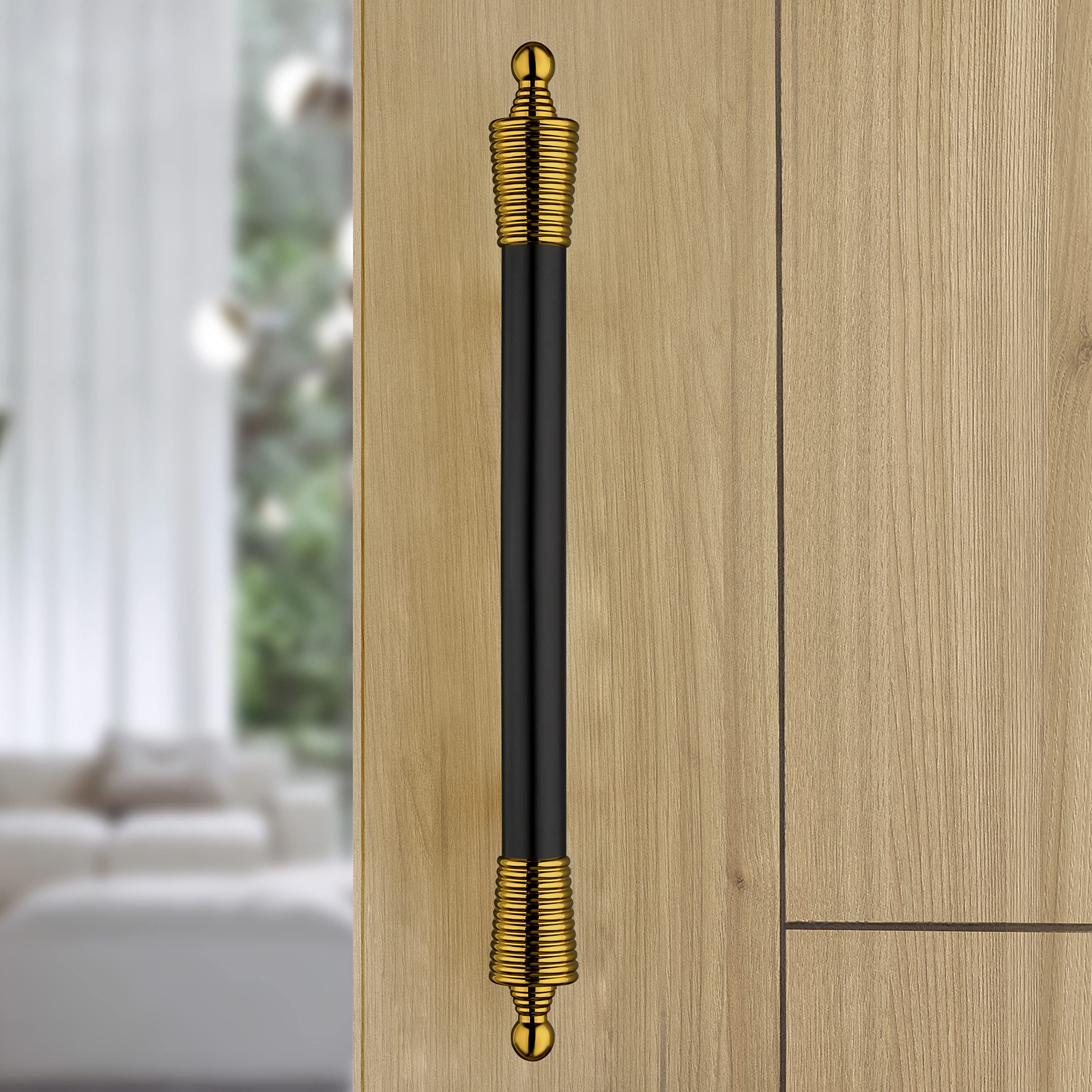 Plantex Heavy Duty Door Handle for Main Door/14-inches Main Door Handle/Pull Push Door Handle for Wooden & Glass Door - Pack of 1 (Black and Gold) - 3 Years Warranty - Image 5