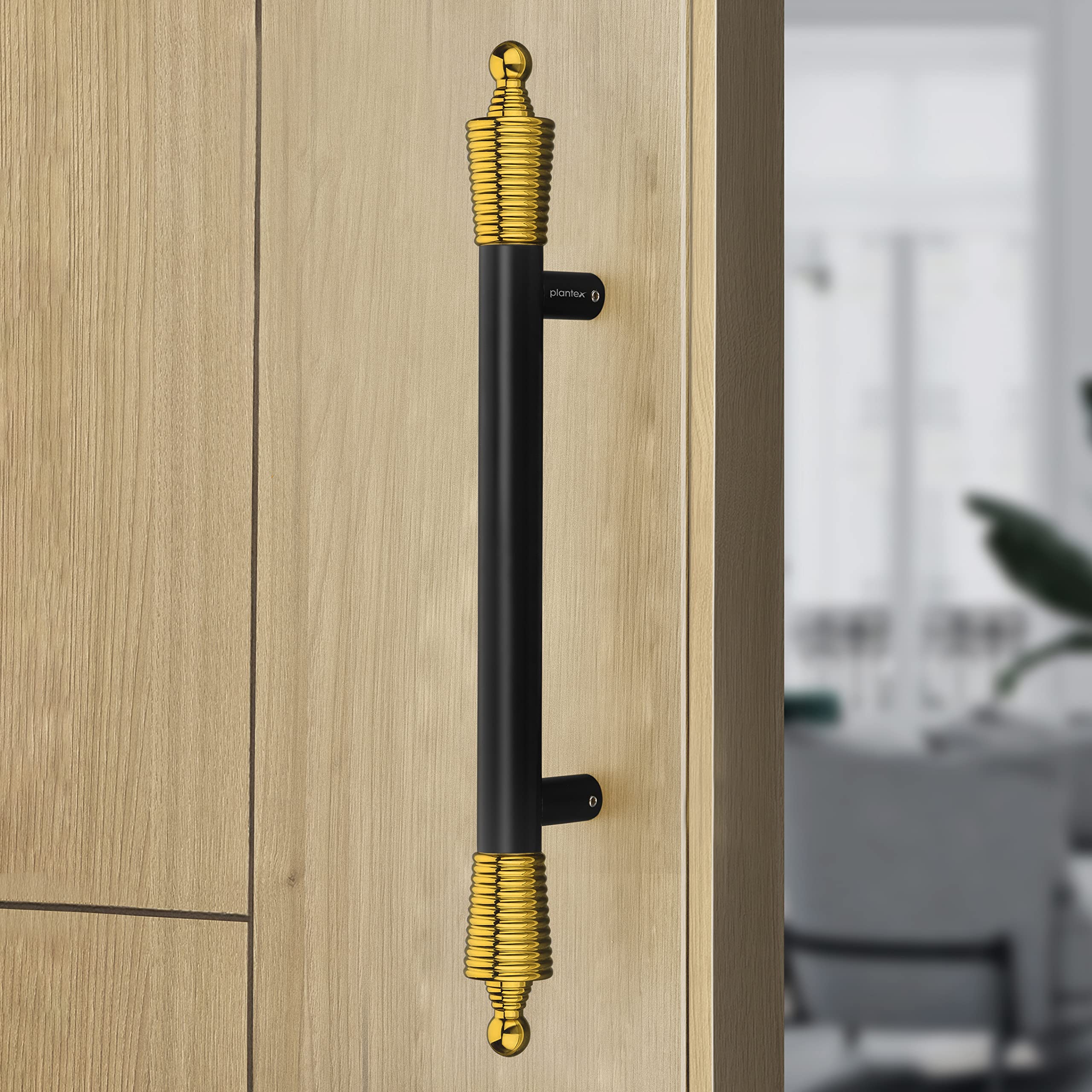Plantex Heavy Duty Door Handle for Main Door/14-inches Main Door Handle/Pull Push Door Handle for Wooden & Glass Door - Pack of 1 (Black and Gold) - 3 Years Warranty - Image 7
