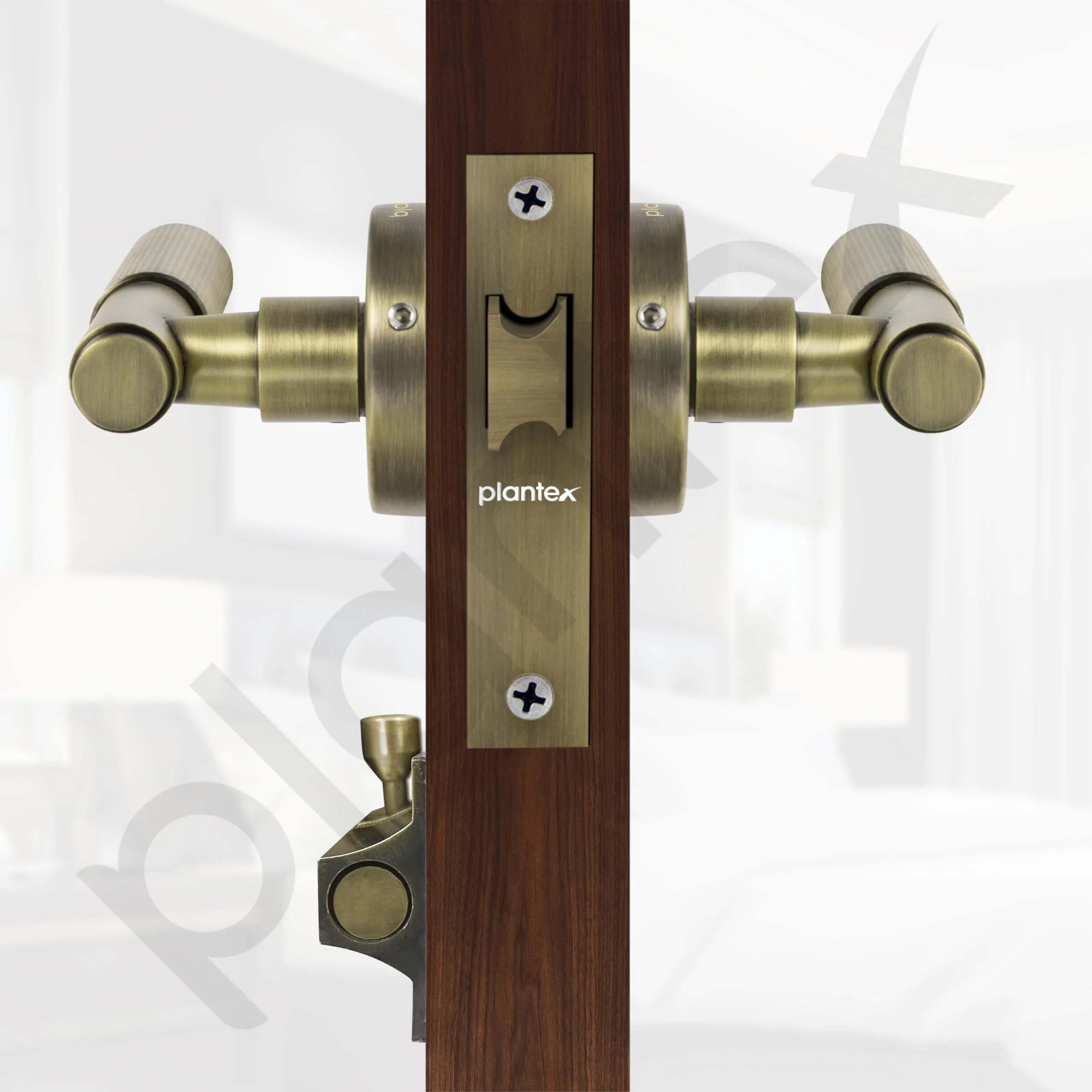 Plantex Heavy Duty Door Lock – Bathroom Door Lock/Mortise Keyless Handle Set for Home/Bathroom/Store Room/Balcony/Office with Baby Latch (603 - Brass Antique) - Image 5