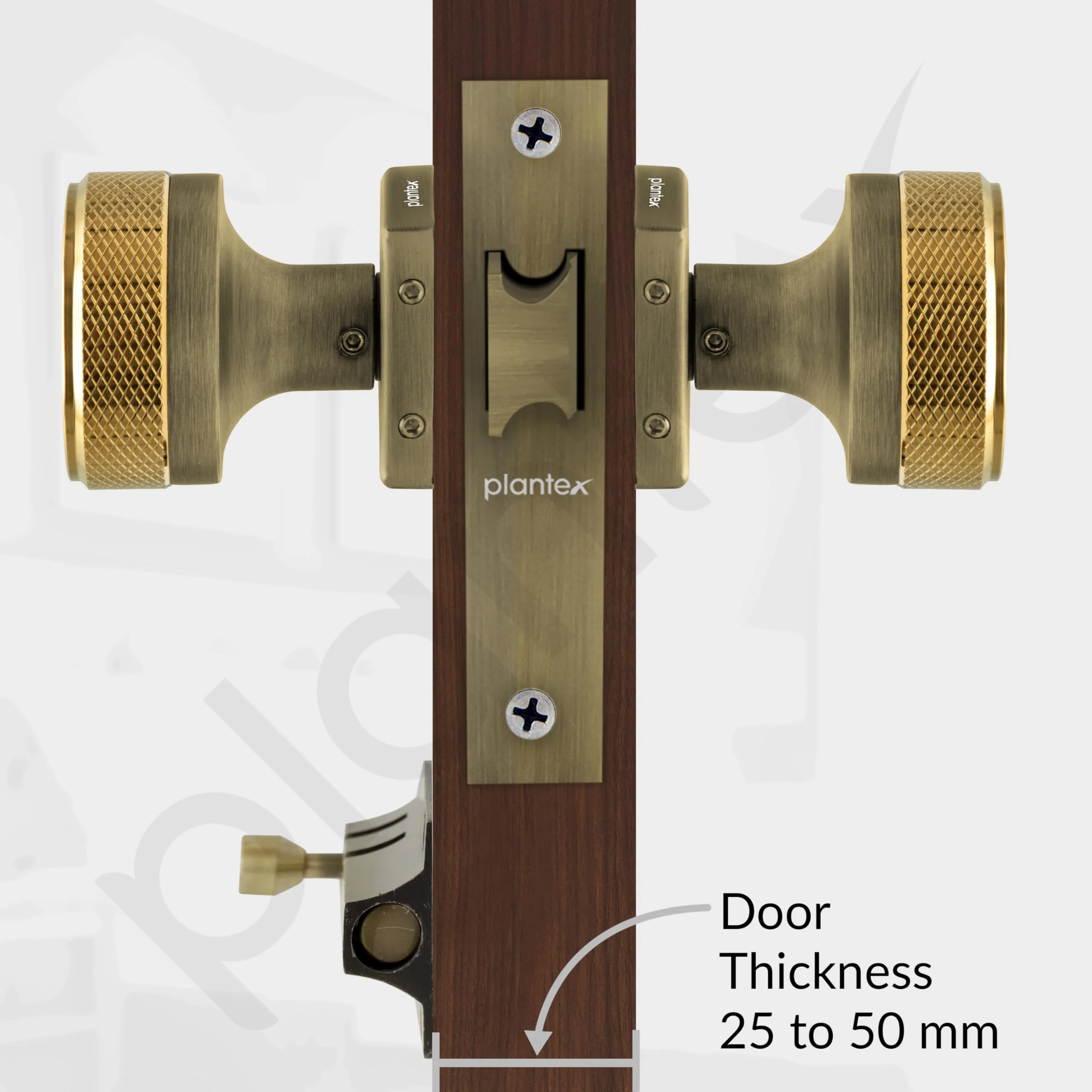 Plantex Heavy Duty Door Lock – Bathroom Door Lock/Mortise Keyless Knob Handle Set for Home/Bathroom/Store Room/Balcony/Office with Baby Latch (604 - PVD Gold and Brass Antique) - Image 5