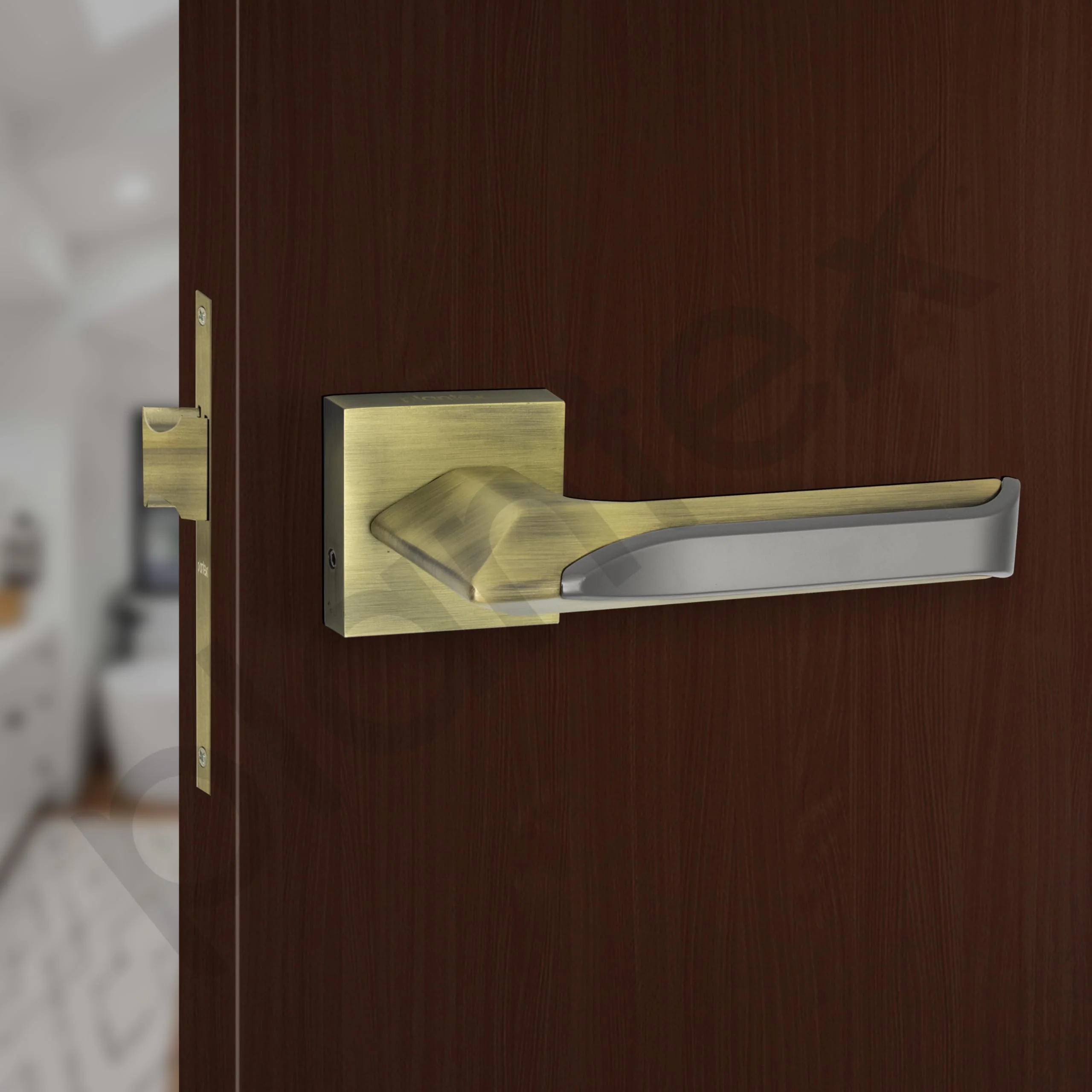 Plantex Heavy Duty Door Lock for Bathroom/Balcony/Office with Baby Latch/Mortise Keyless Door Lock (7082 – Brass Antique/Satin Black Matt) - Image 6