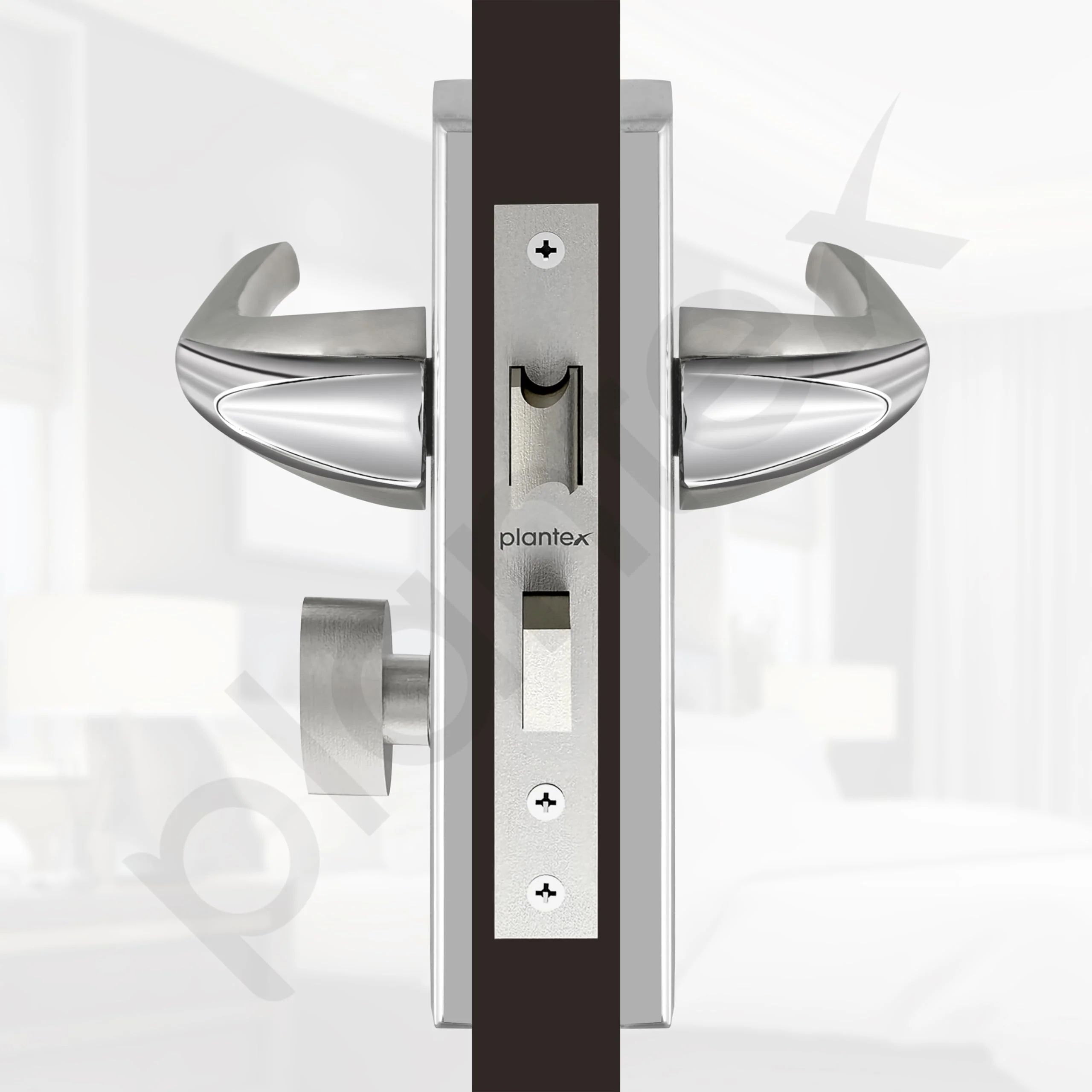 Plantex Heavy-Duty Door Lock Set - Main Door Lock Handle Set/ 6-Lever Lock Mechanism with 3 Years of Warranty/Mortise Lock with 3 Keys, Brass Lock Body & Cylinder ((8026 - Chrome & Matt) - Image 6