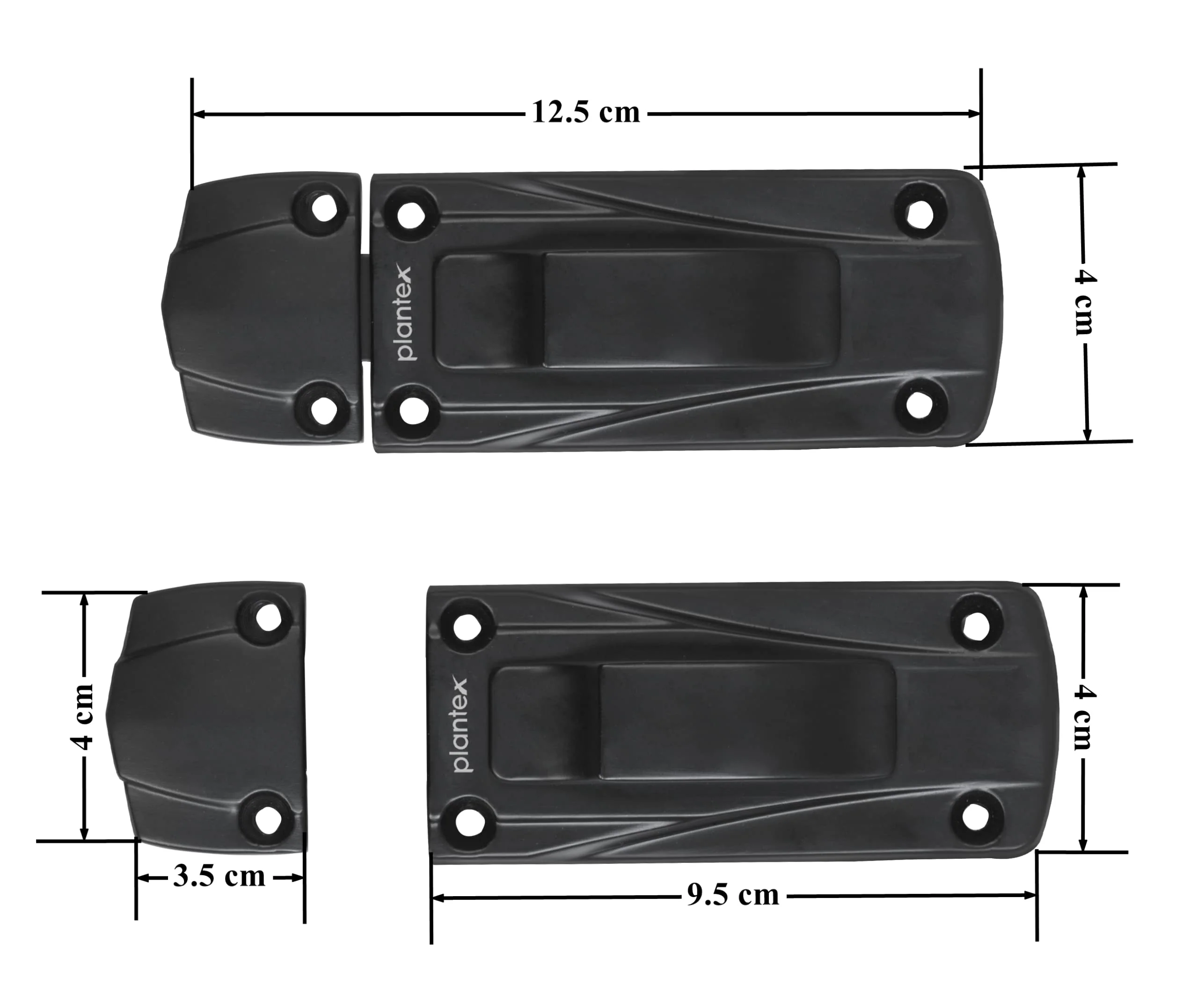 Plantex Heavy Duty Door Stopper/Door Latch for Main Door/Door Lock Latch for Home and Office Doors - Pack of 1 (205 - Black) - Image 3