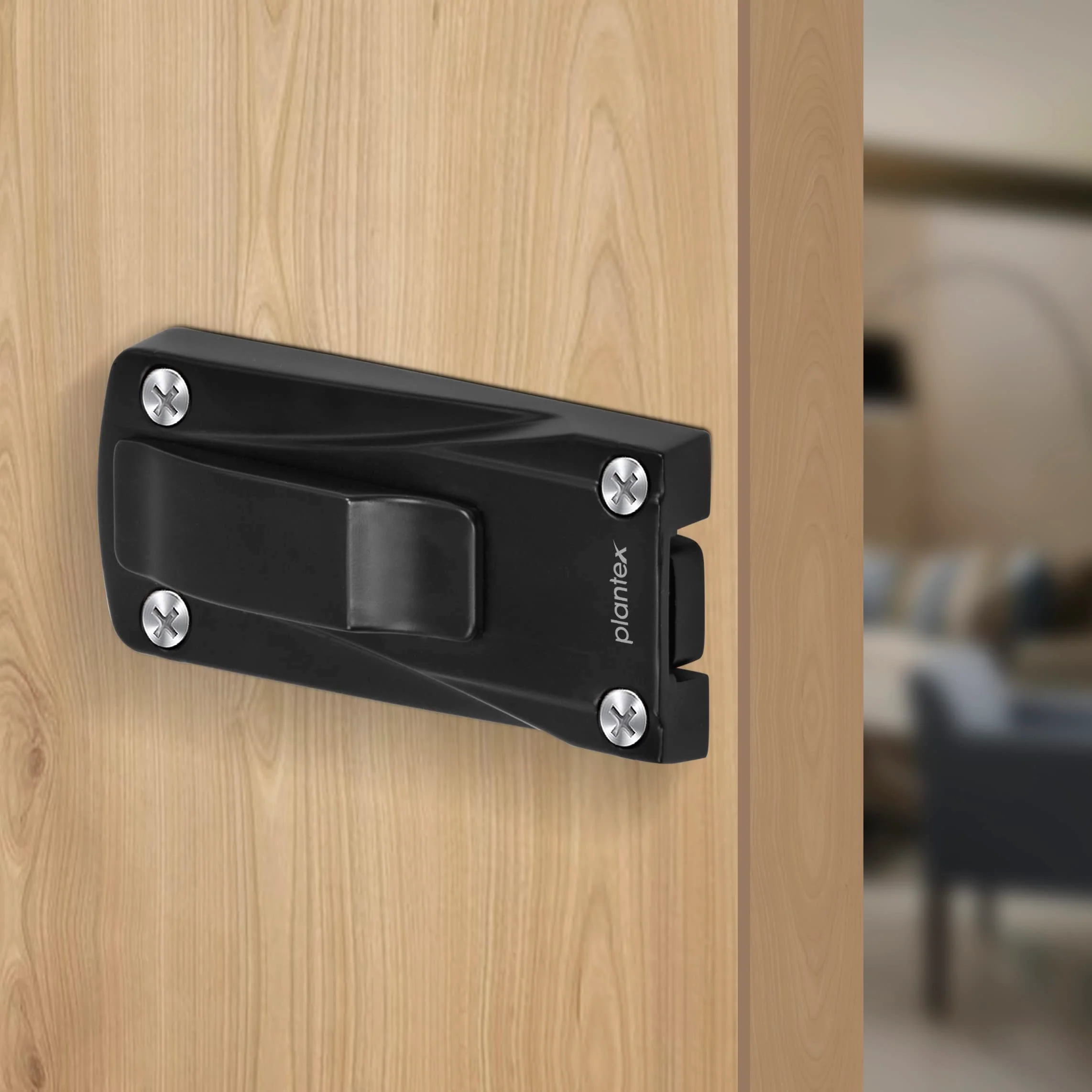 Plantex Heavy Duty Door Stopper/Door Latch for Main Door/Door Lock Latch for Home and Office Doors - Pack of 1 (205 - Black) - Image 4