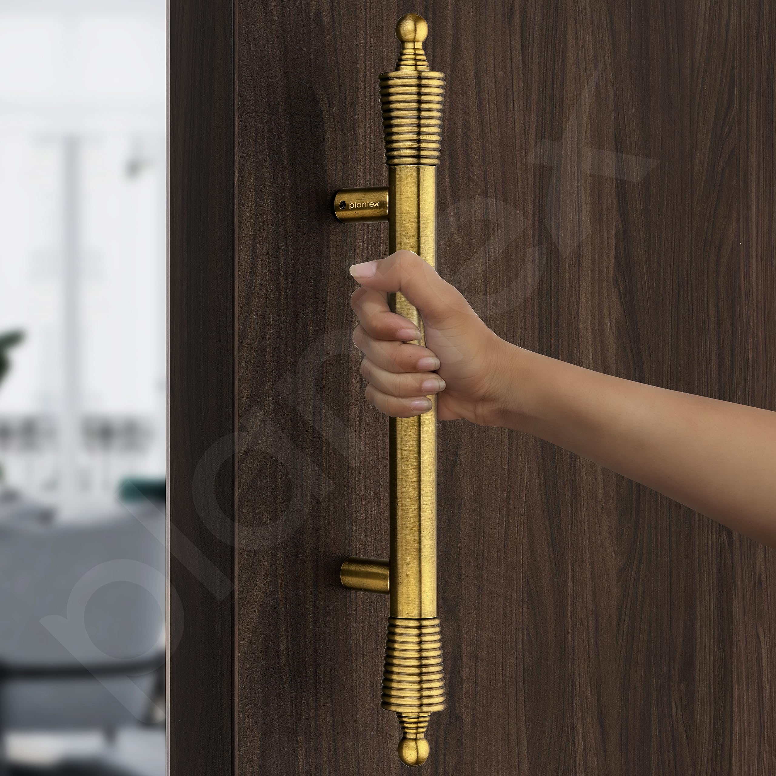 Plantex Heavy Duty Main Door Handle - 14 Inch Pull-Push Handle for Glass & Wooden Doors - Pack of 1 (Brass Antique) - 3 Years Warranty - Image 5