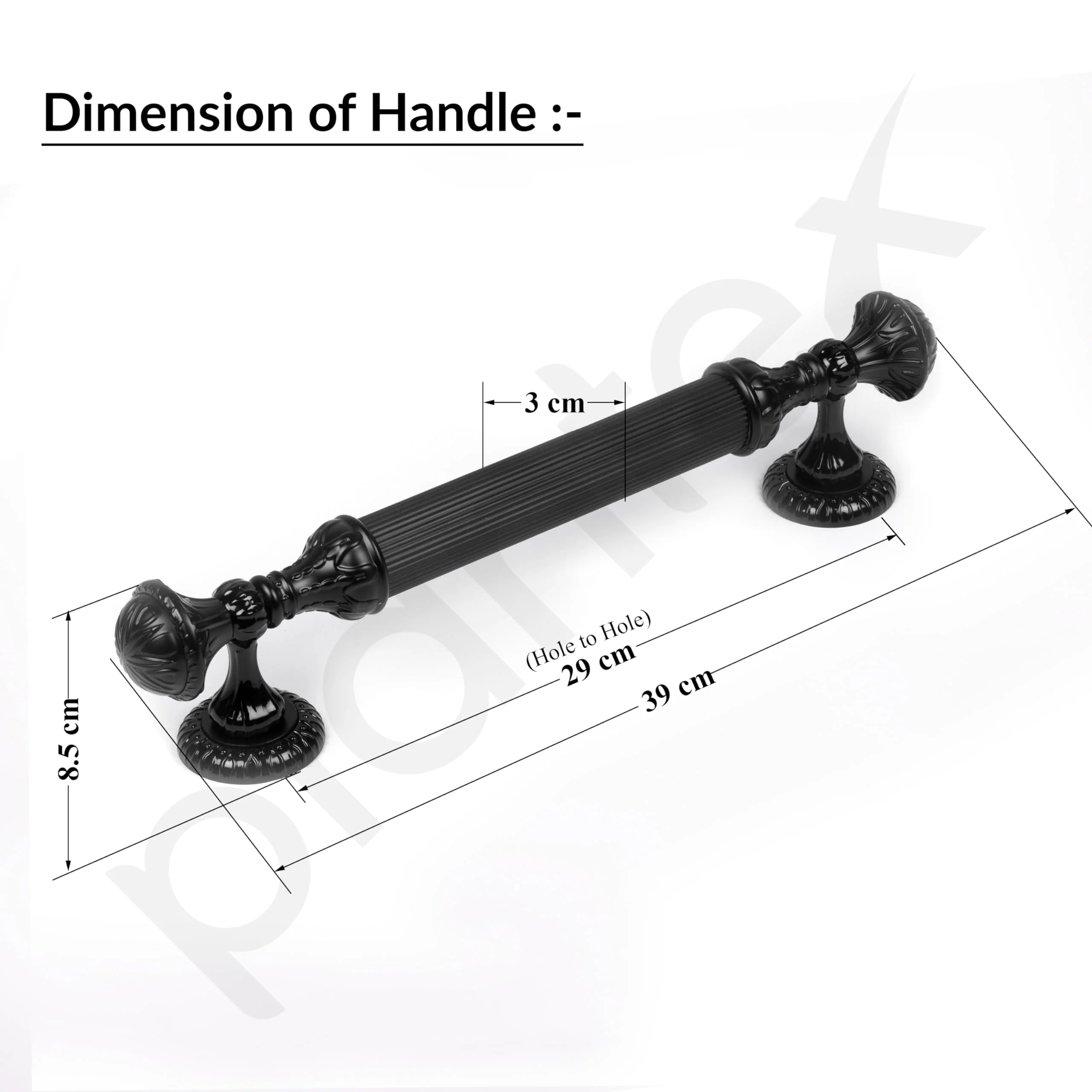 Plantex Heavy Duty Main Door Handle - 15-Inch Pull Push Handle for Home Decor - Pack of 1 (320-Black Finish) - 3 Years Warranty - Image 3