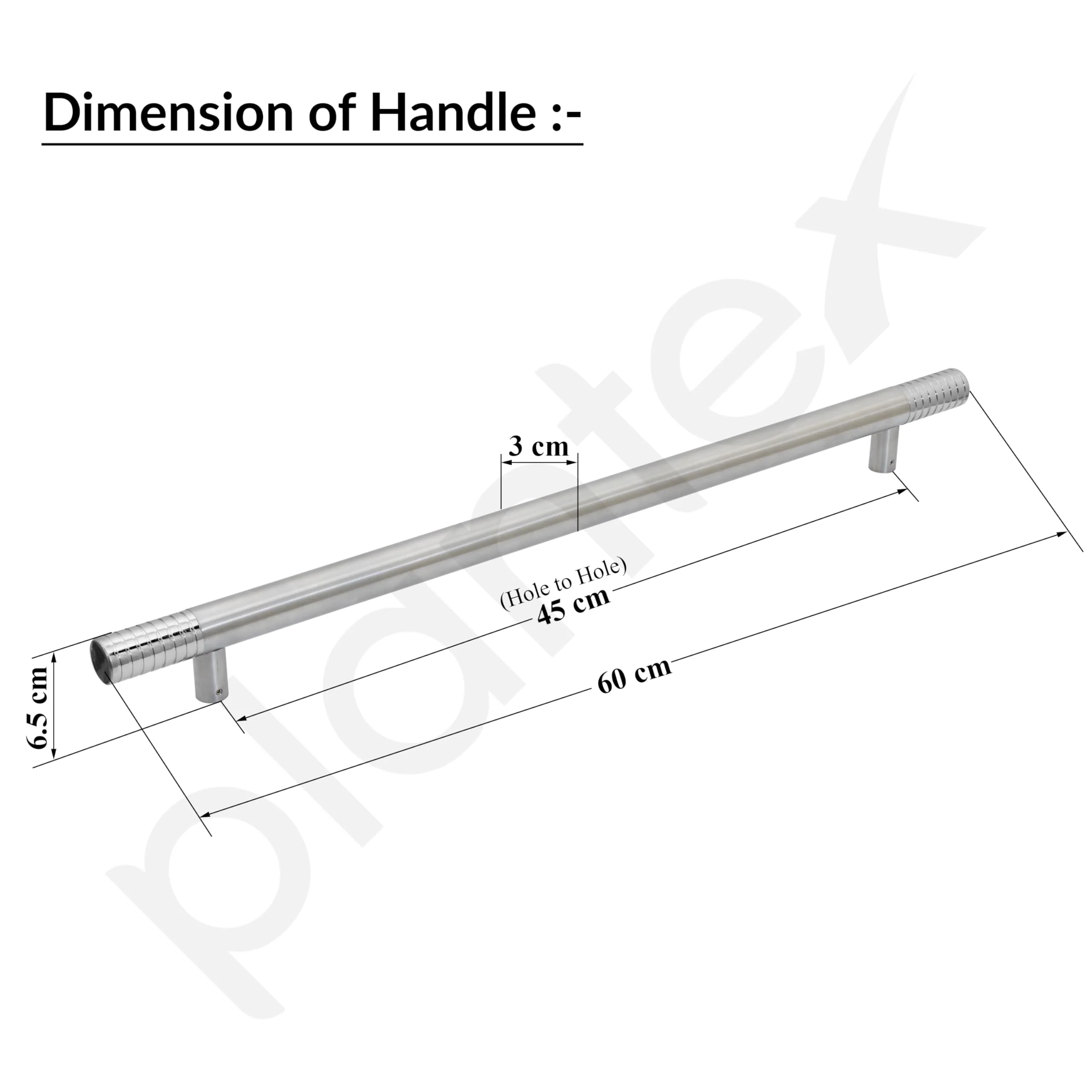 Plantex Heavy Duty Main Door Handle - 24 inch Pull-Push Handle - Pack of 1 (Satin) - 3 Years Warranty, Chrome - Image 2