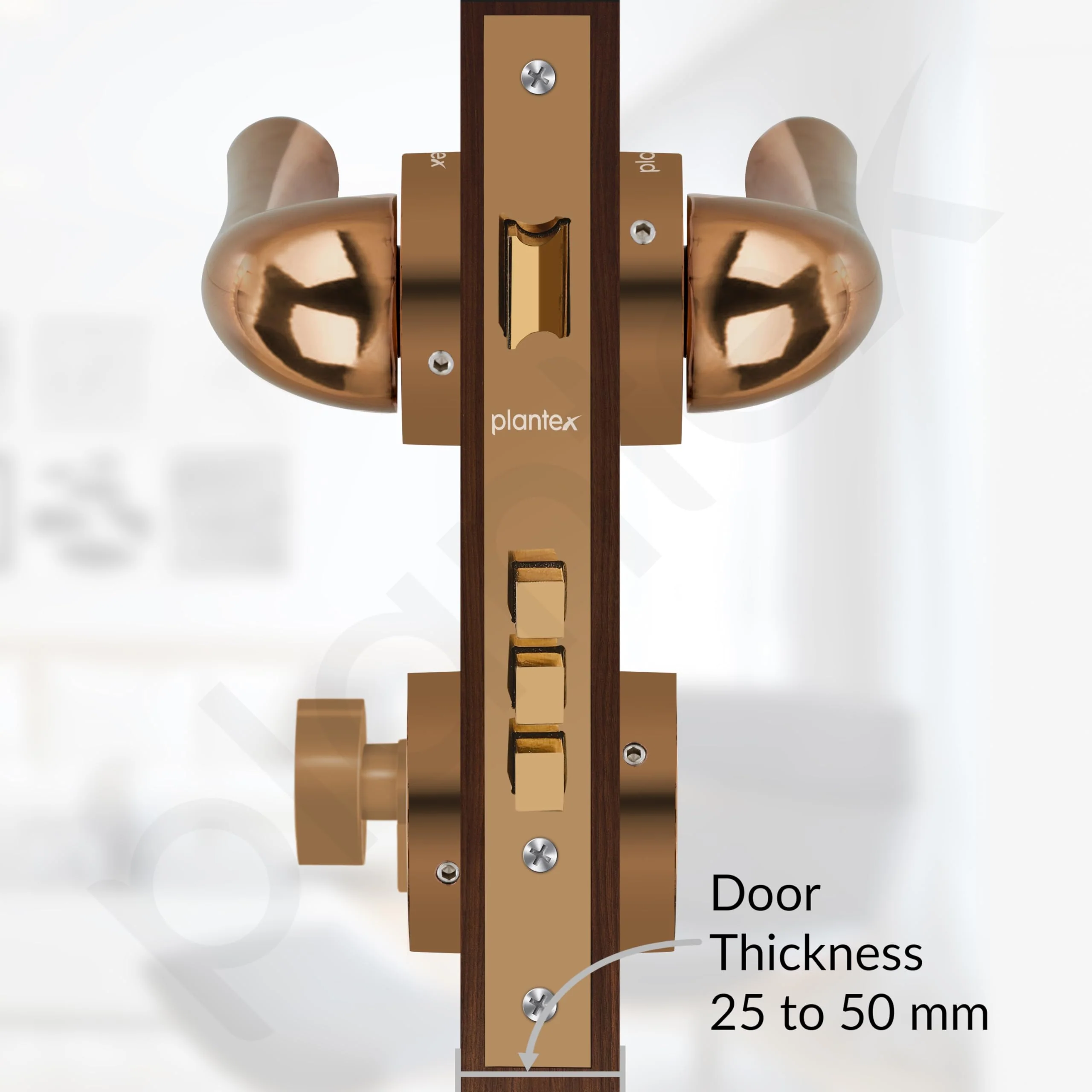 Plantex Main Door Lock Set with 3 Keys/Mortise Door Lock for Home/Office/Hotel (7054 – PVD Choco) - Image 5