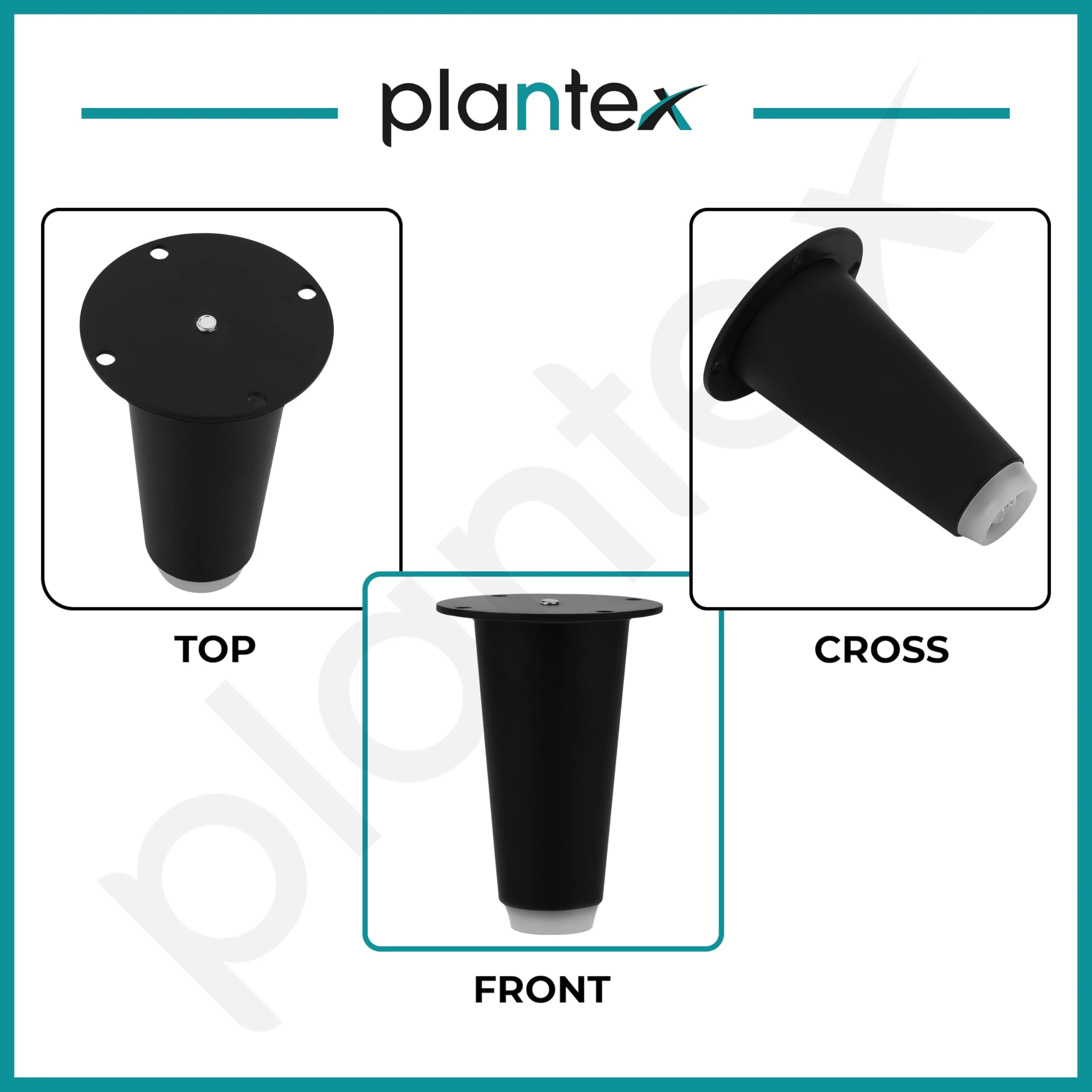 Plantex Heavy Duty Round 4 inch Spare Sofa Legs for Bed Furniture/Sofa Legs for Furniture Fitting/Table Legs/Sofa Leg Set of 2 pcs (Black) - Image 5