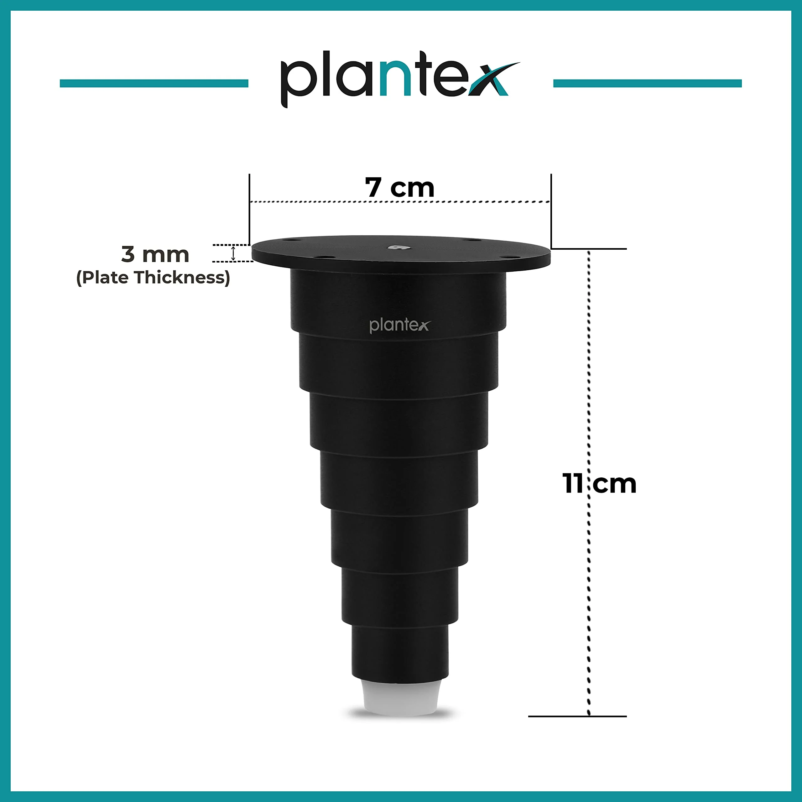 Plantex Heavy Duty Round 4 inch Spare Sofa Legs for Bed Furniture/Sofa Legs for Furniture Fitting/Table Legs/Sofa Leg Set of 2 pcs (Black) - Image 3