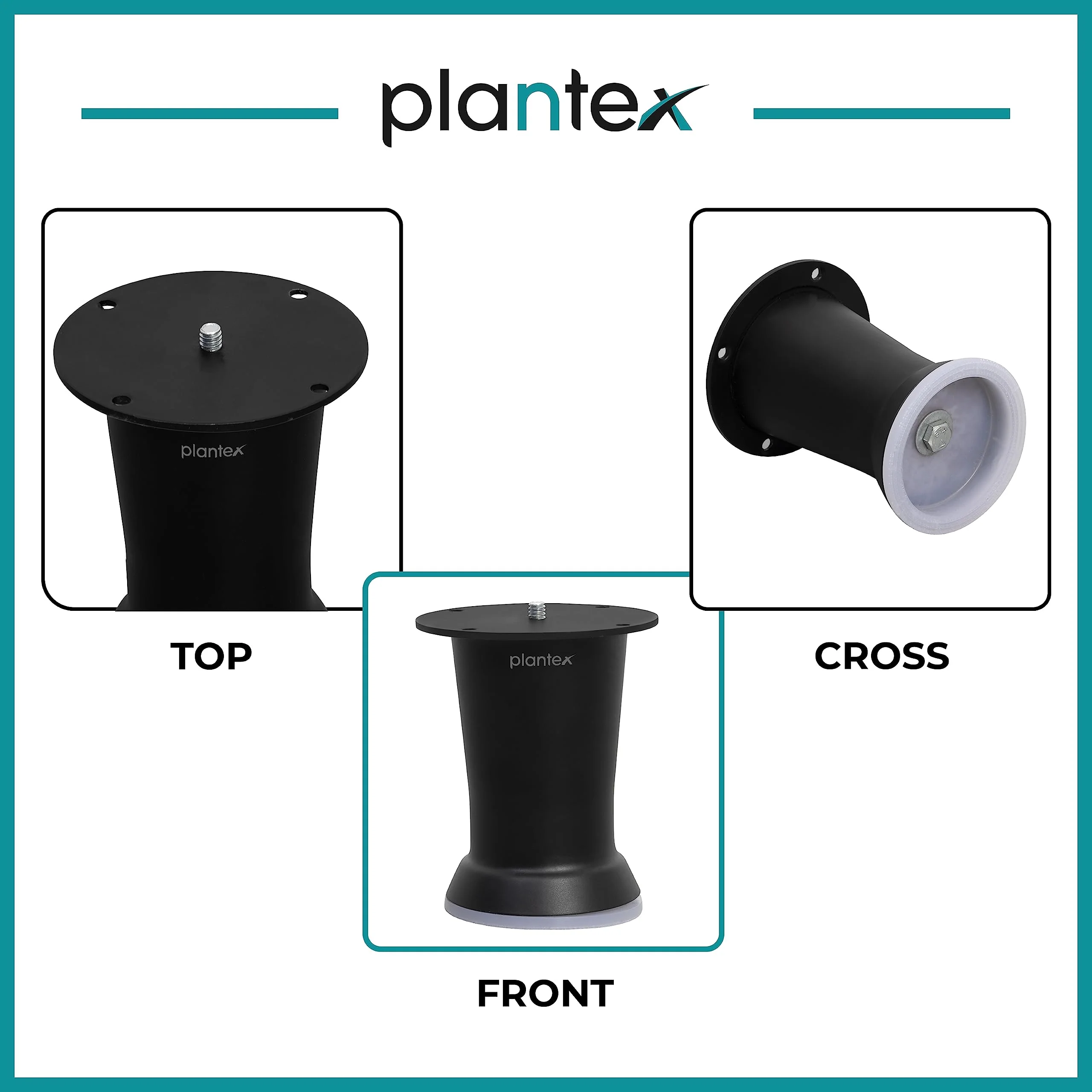 plantex Heavy Duty Round 4 inch Spare Sofa Legs for Bed Furniture/Sofa Legs for Furniture Fitting/Table Legs/Sofa Leg Set of 2 pcs (Black) - Image 5