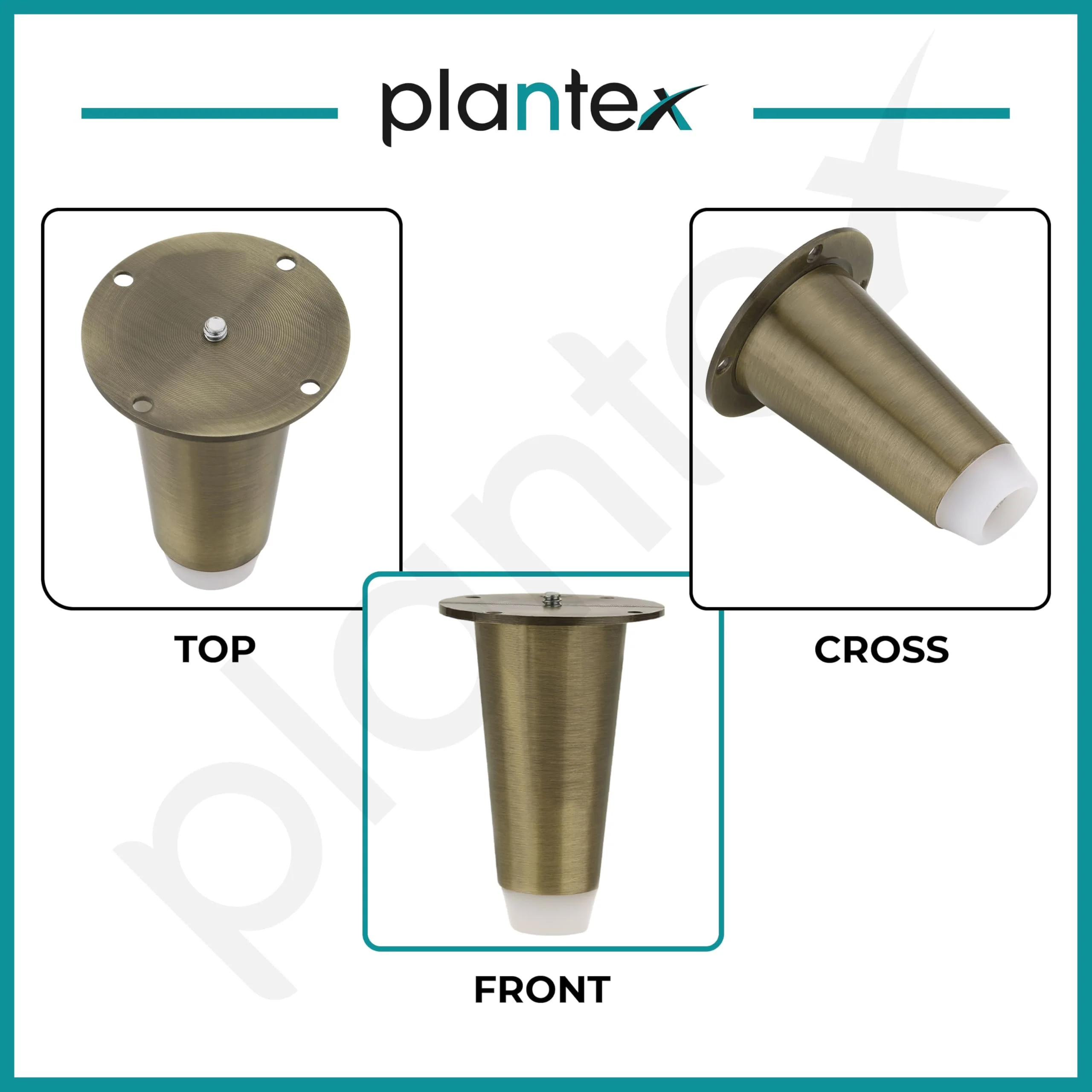 Plantex Heavy Duty Round 4 inch Spare Sofa Legs for Bed Furniture/Sofa Legs for Furniture Fitting/Table Legs/Sofa Leg Set of 2 pcs (Brass Antique) - Image 5
