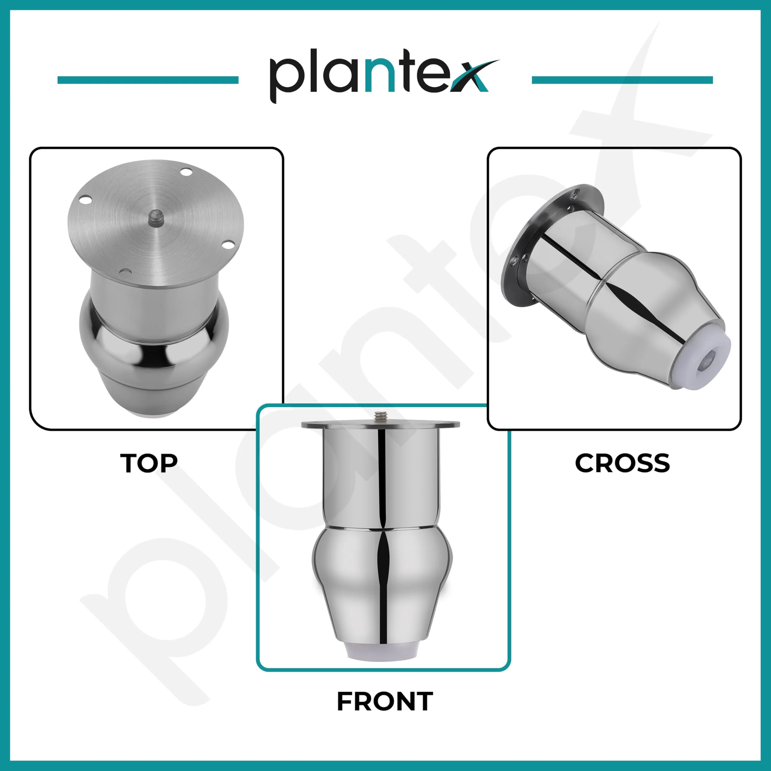 plantex Heavy Duty Round 4 inch Spare Sofa Legs for Bed Furniture/Sofa Legs for Furniture Fitting/Table Legs/Sofa Leg Set of 2 pcs (Chrome) - Image 5