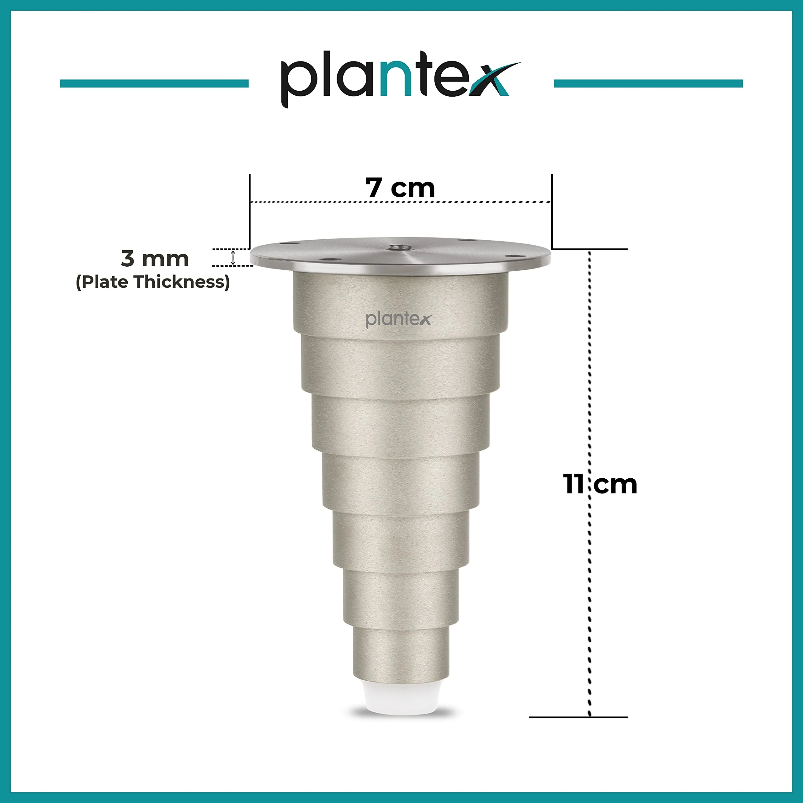 Plantex Heavy Duty Round 4 inch Spare Sofa Legs for Bed Furniture/Sofa Legs for Furniture Fitting/Table Legs/Sofa Leg Set of 2 pcs (Chrome Finish) - Image 3