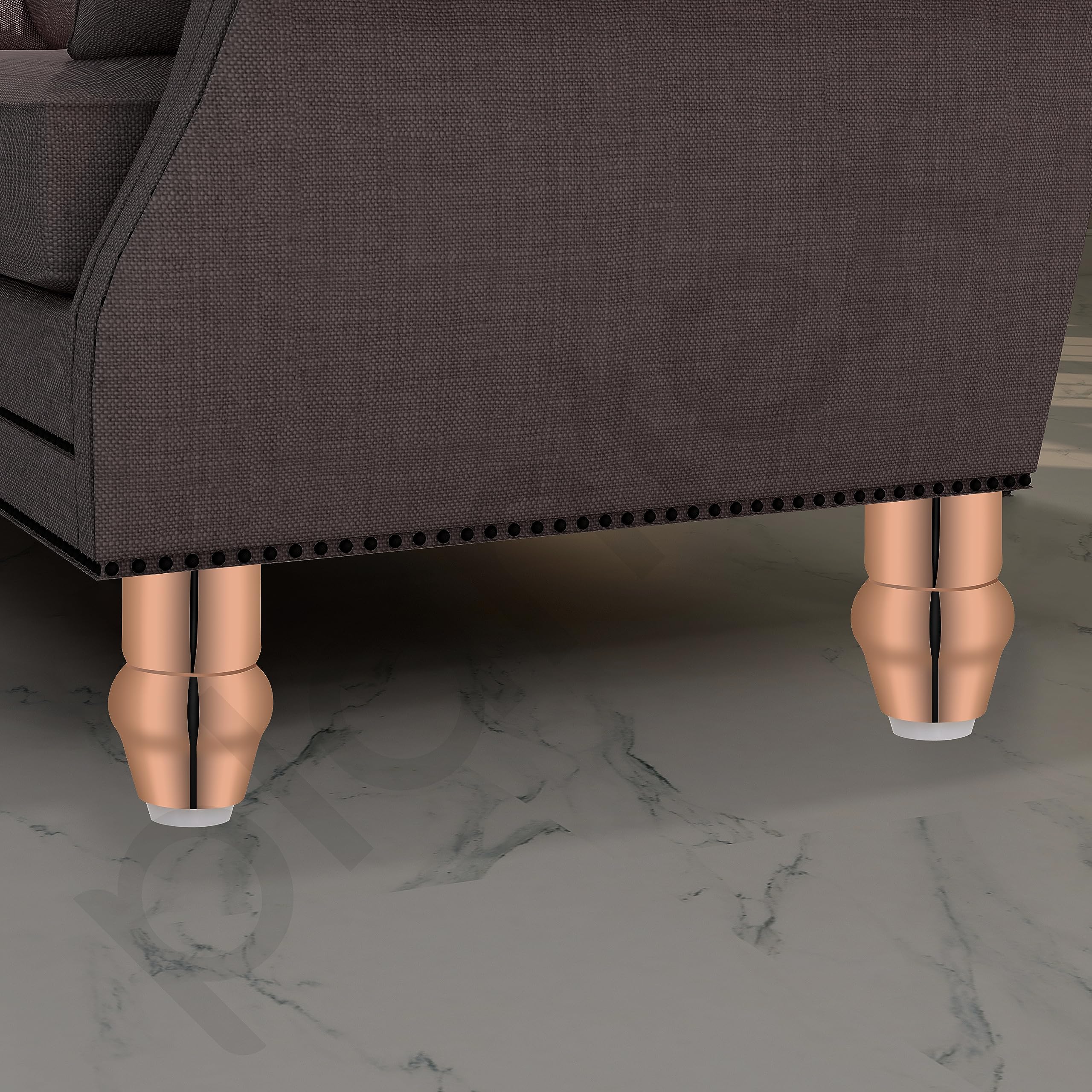 plantex Heavy Duty Round 4 inch Spare Sofa Legs for Bed Furniture/Sofa Legs for Furniture Fitting/Table Legs/Sofa Leg Set of 2 pcs (Rose Gold Finish) - Image 2