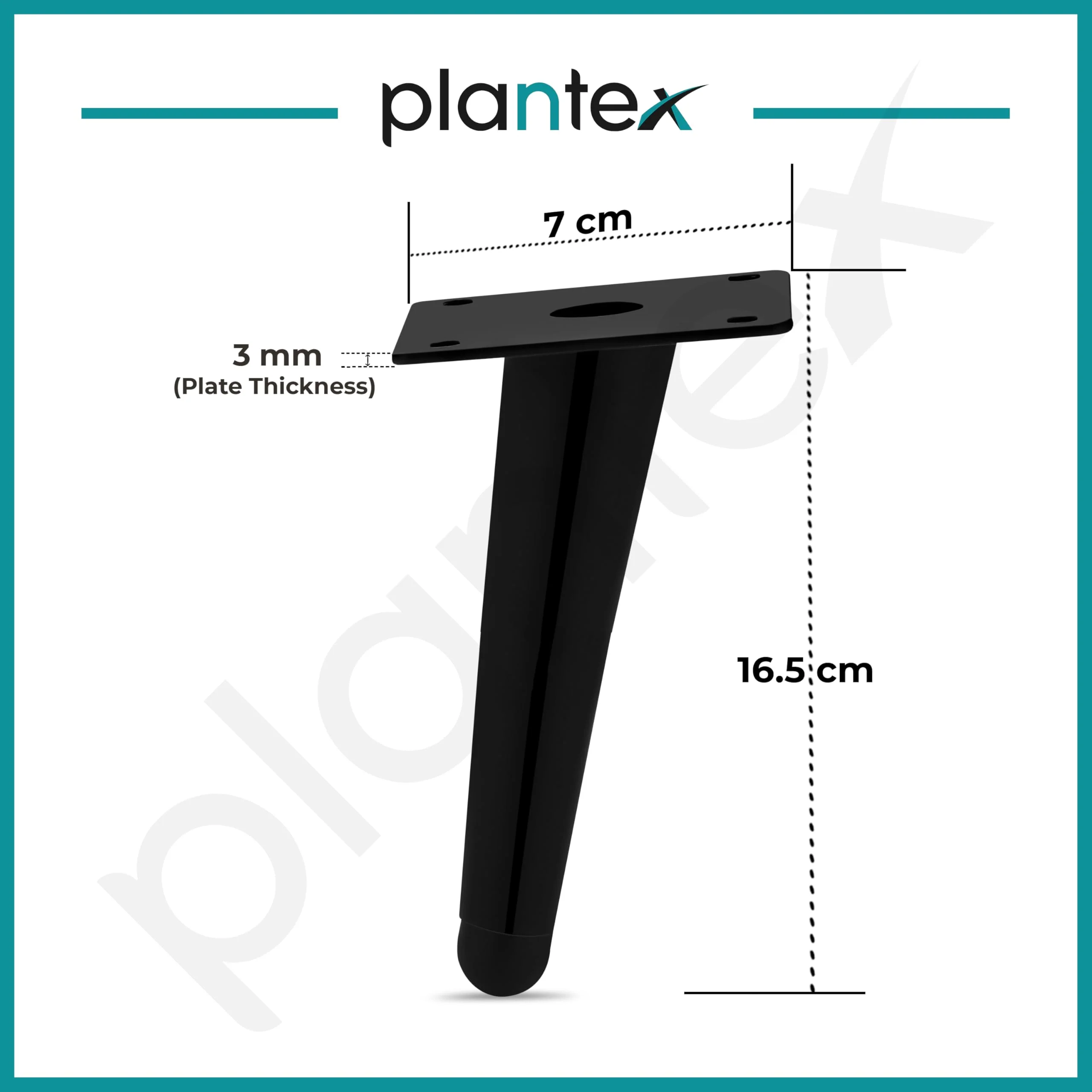 Plantex Heavy Duty Round 6 inch Spare Sofa Legs for Bed Furniture/Sofa Legs for Furniture Fitting/Table Legs/Sofa Leg Set of 2 pcs (Black) - Image 3
