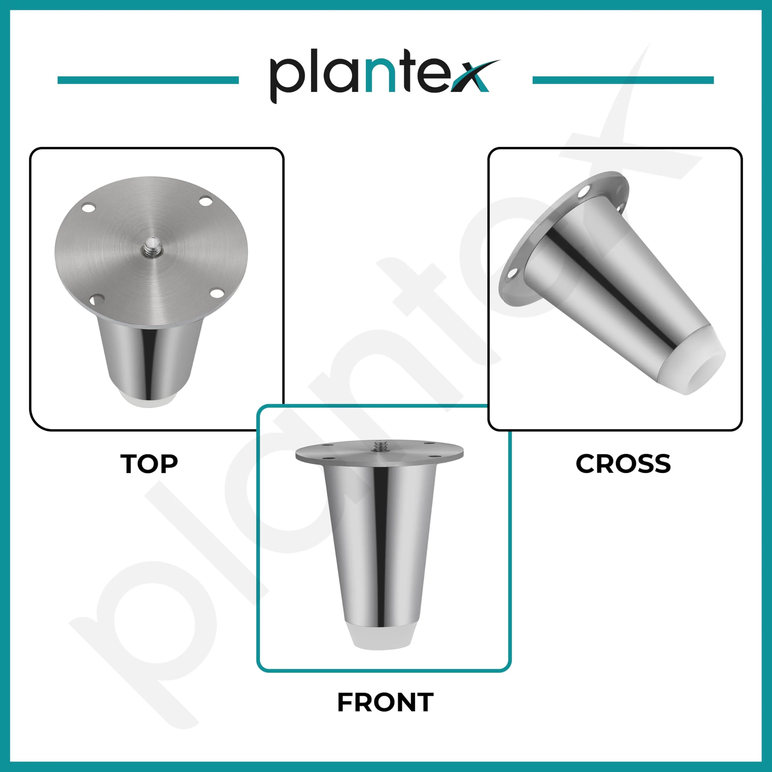 Plantex Heavy Duty Round Sofa Legs 3 inch/Furniture Accessories/Sofa Leg Set of 2 pcs (Chrome) - Image 5