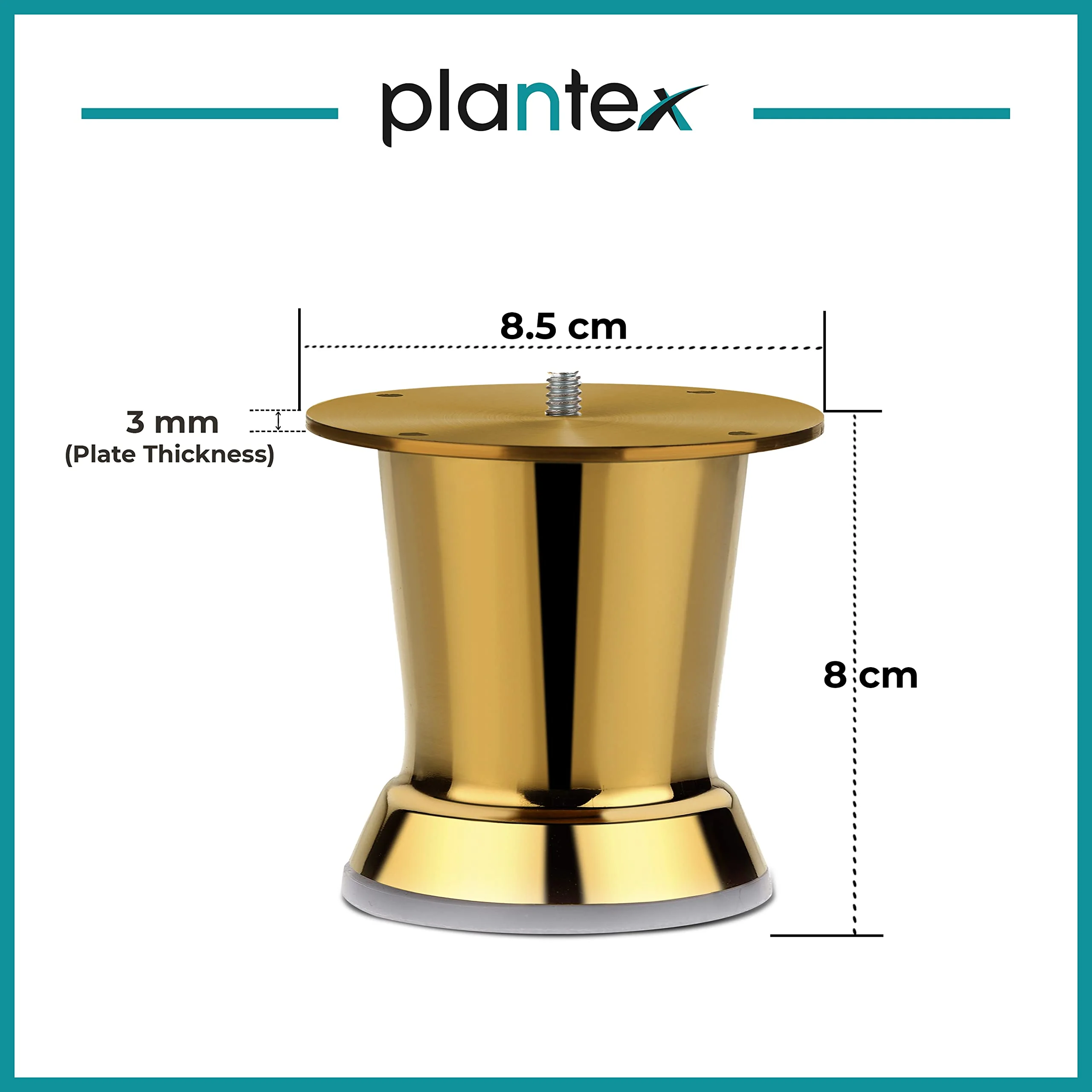 Plantex Heavy Duty Stainless Steel 3 inch Sofa Leg/Bed Furniture Leg Pair for Home Furnitures/Furniture Sofa Legs for Table/Sofa Support Legs/Sofa Furniture Leg (Golden) Set of 6 Pcs - Image 3