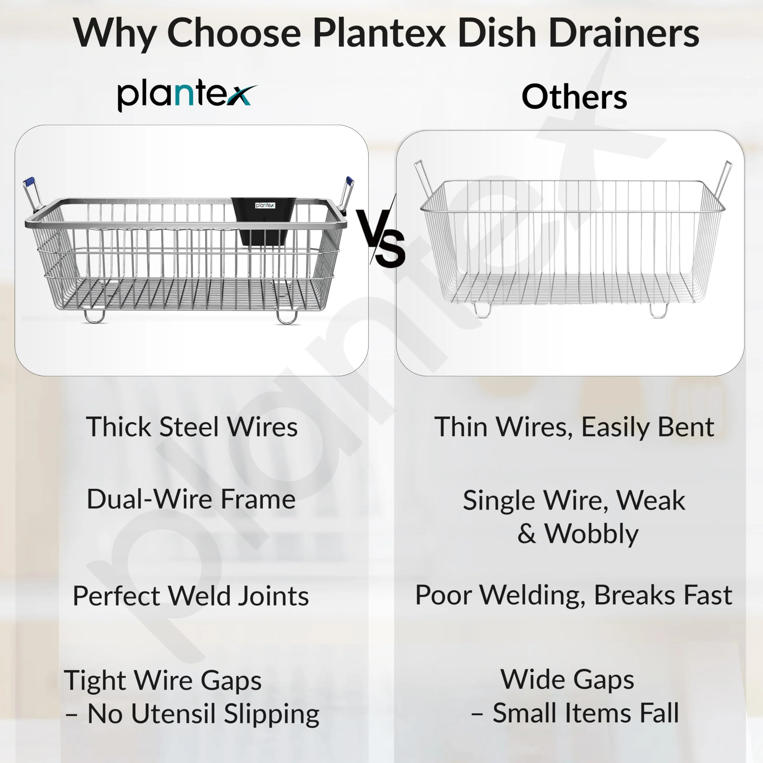Plantex Heavy-Duty Stainless-Steel Dish Drainer Basket for Kitchen Utensils/Dish Drying Rack/Plate Stand/Bartan Basket (Large Size-64x47x20cm) - Image 7