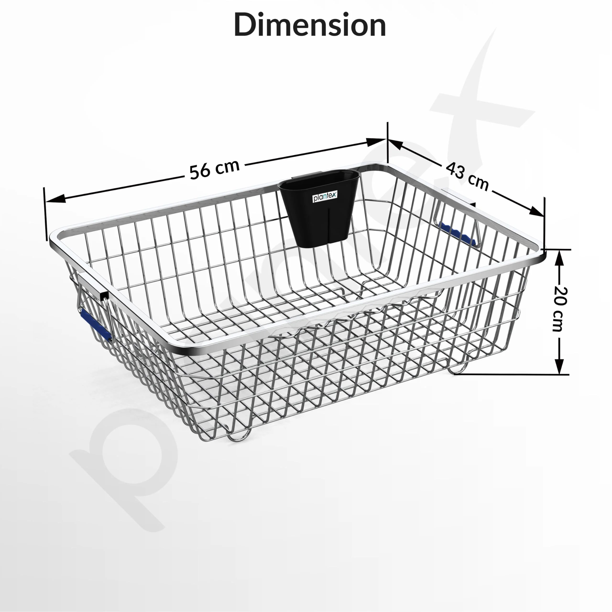 Plantex Heavy-Duty Stainless-Steel Dish Drainer Basket for Kitchen Utensils/Dish Drying Rack/Plate Stand/Bartan Basket (Medium Size-58x45x20cm) - Image 4