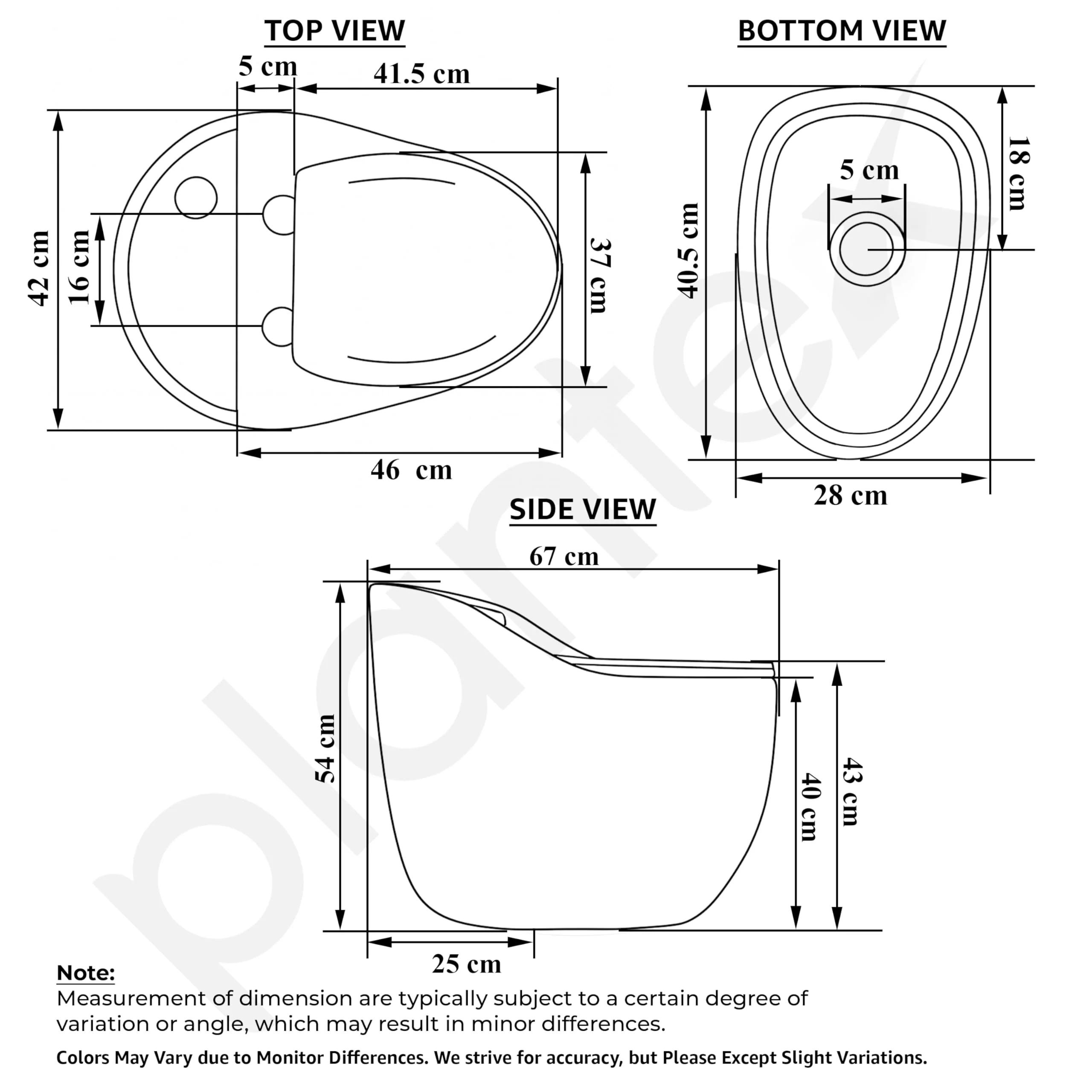 Plantex Imported Platinum Ceramic One Piece Commode Toilet/Rimless Commode/Siphonic Flush Western Toilet with Soft Close Toilet Seat - S Trap (White) - Image 5