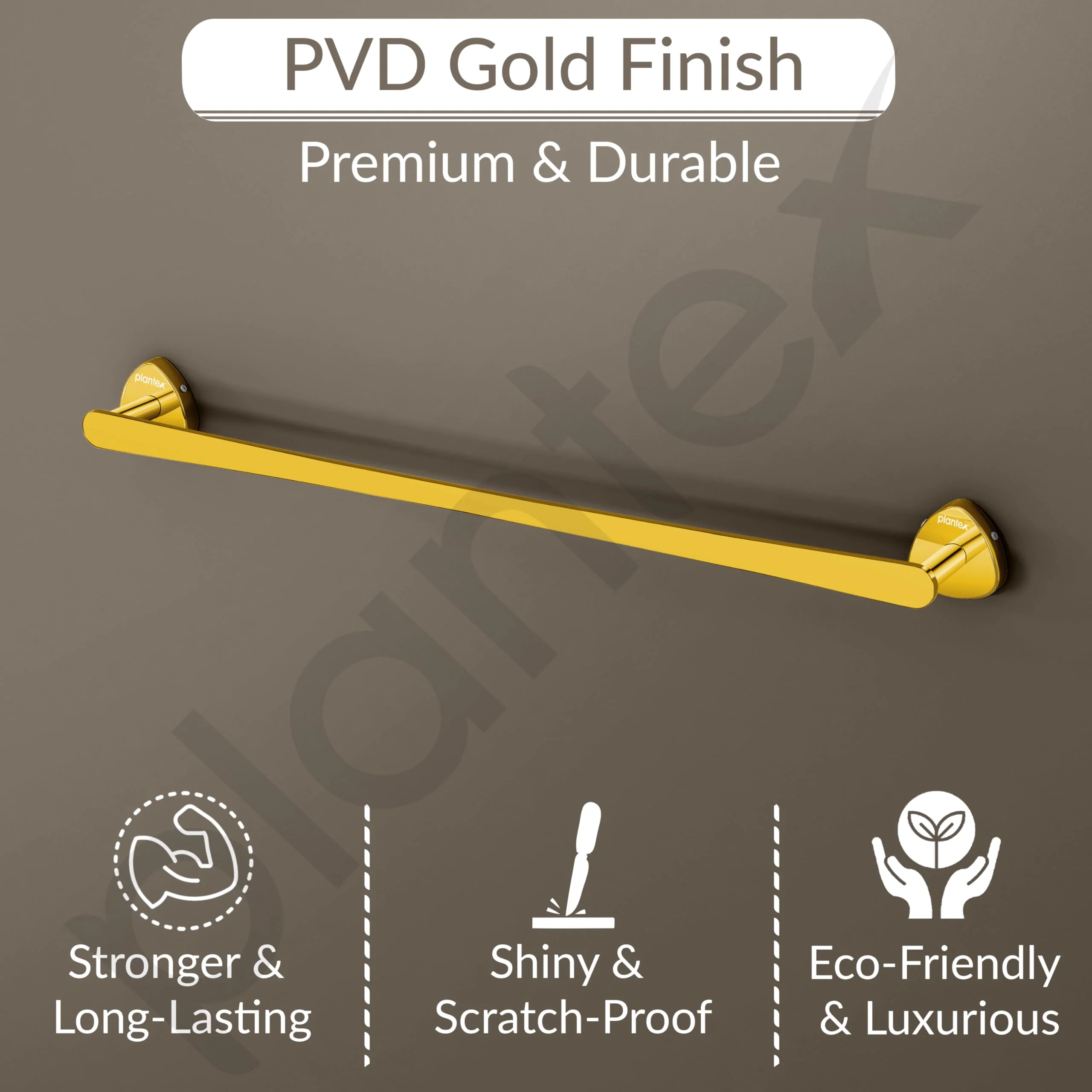 Plantex J4 Stainless Steel 24 Inch Towel Rod for Bathroom/Towel Holder in Bathroom/Towel Holder/Bathroom Accessories (PVD Gold Finish) Angel - Image 4