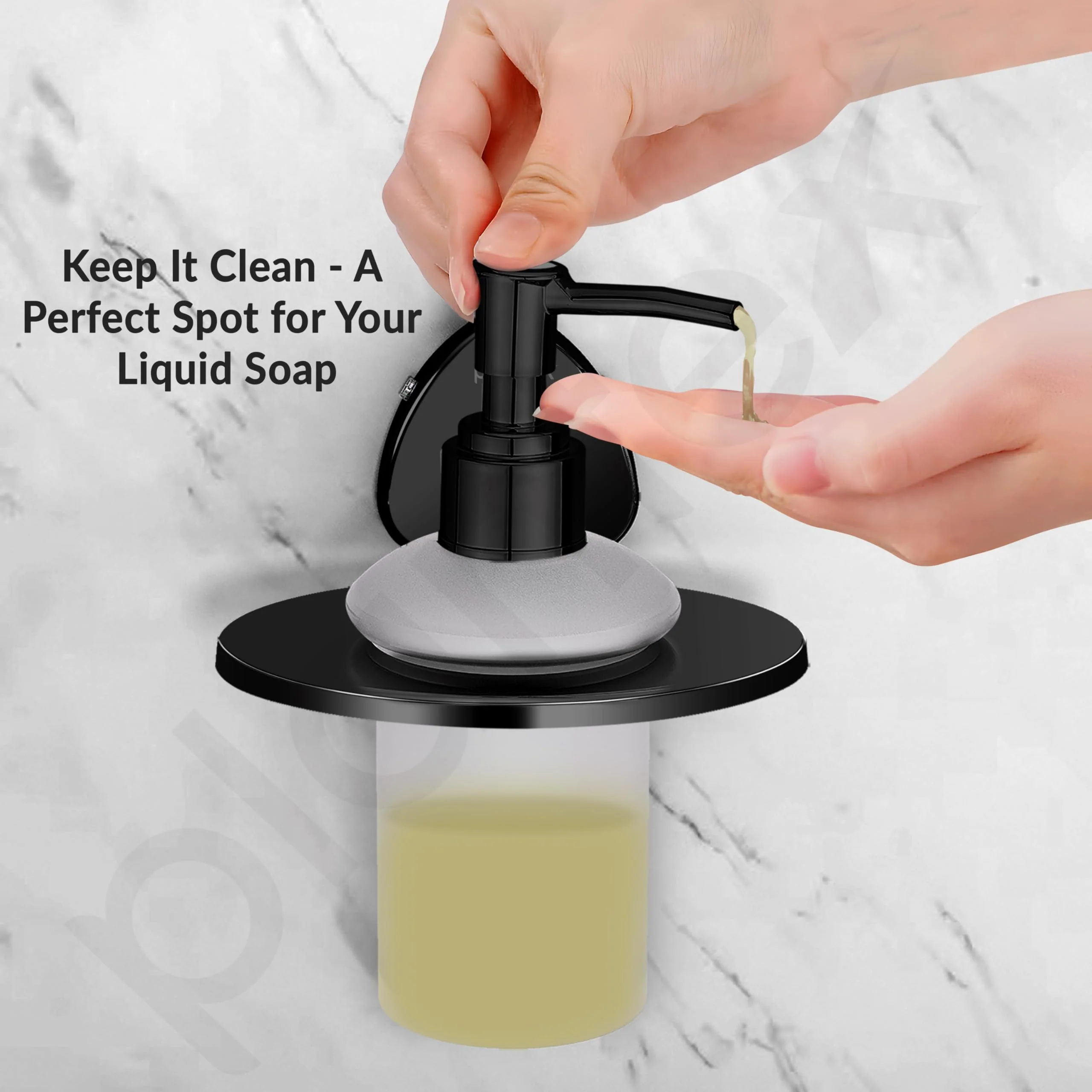 Plantex J4 Stainless Steel Liquid Soap Dispenser/Shampoo Dispenser for Wash Basin/Hand Wash Dispenser Wall Mounted/Bathroom Accessories (PVD Black Finish) Angel - Image 6