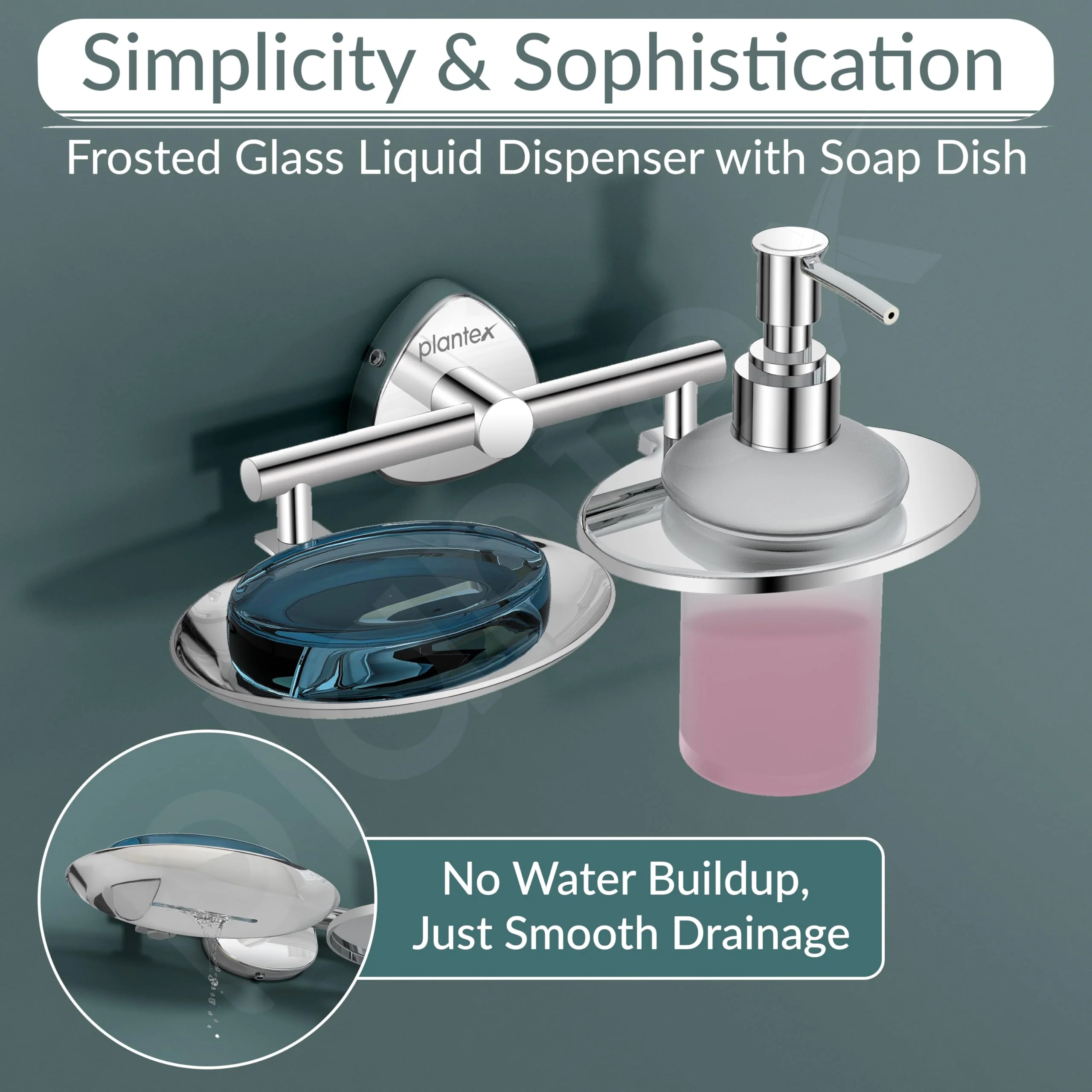 Plantex J4 Stainless Steel Soap Dish with Liquid Dispenser/Soap Stand for Bathroom Wall Mount/Shampoo Dispenser/Bathroom Accessories (Chrome Finish) Angel - Image 5