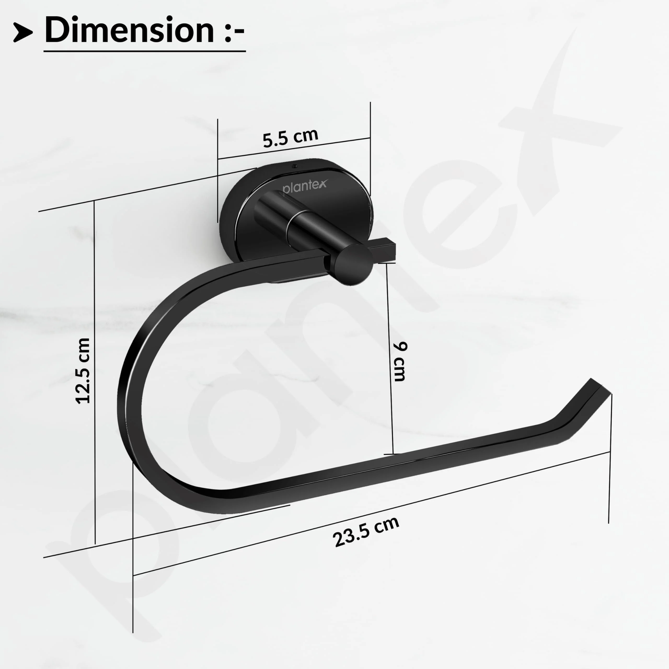 Plantex J4 Stainless Steel Towel Hanger for Wash Basin/Hand Towel Hanger/Napkin Holder for Wash Basin/Bathroom Accessories (PVD Black Finish) Onix - Image 3