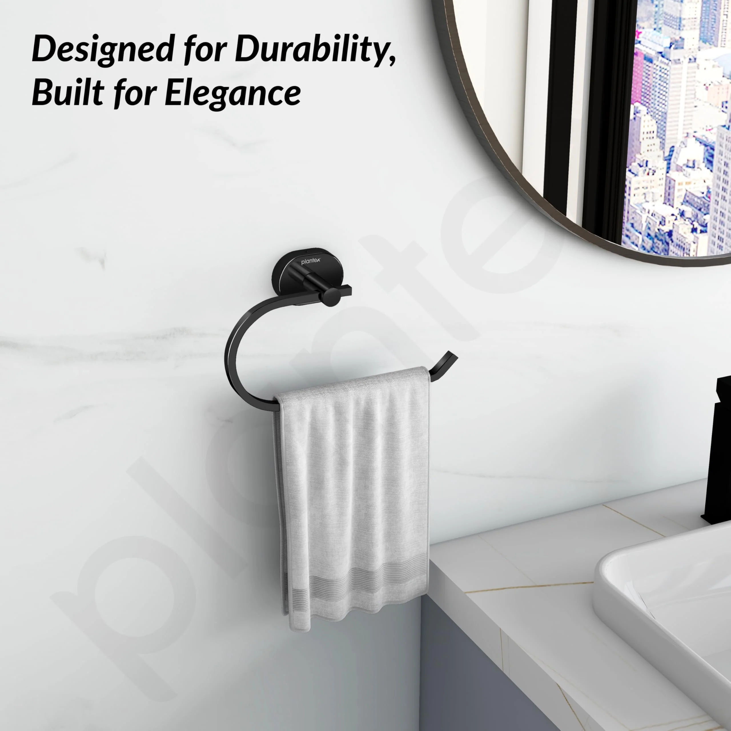 Plantex J4 Stainless Steel Towel Hanger for Wash Basin/Hand Towel Hanger/Napkin Holder for Wash Basin/Bathroom Accessories (PVD Black Finish) Onix - Image 6