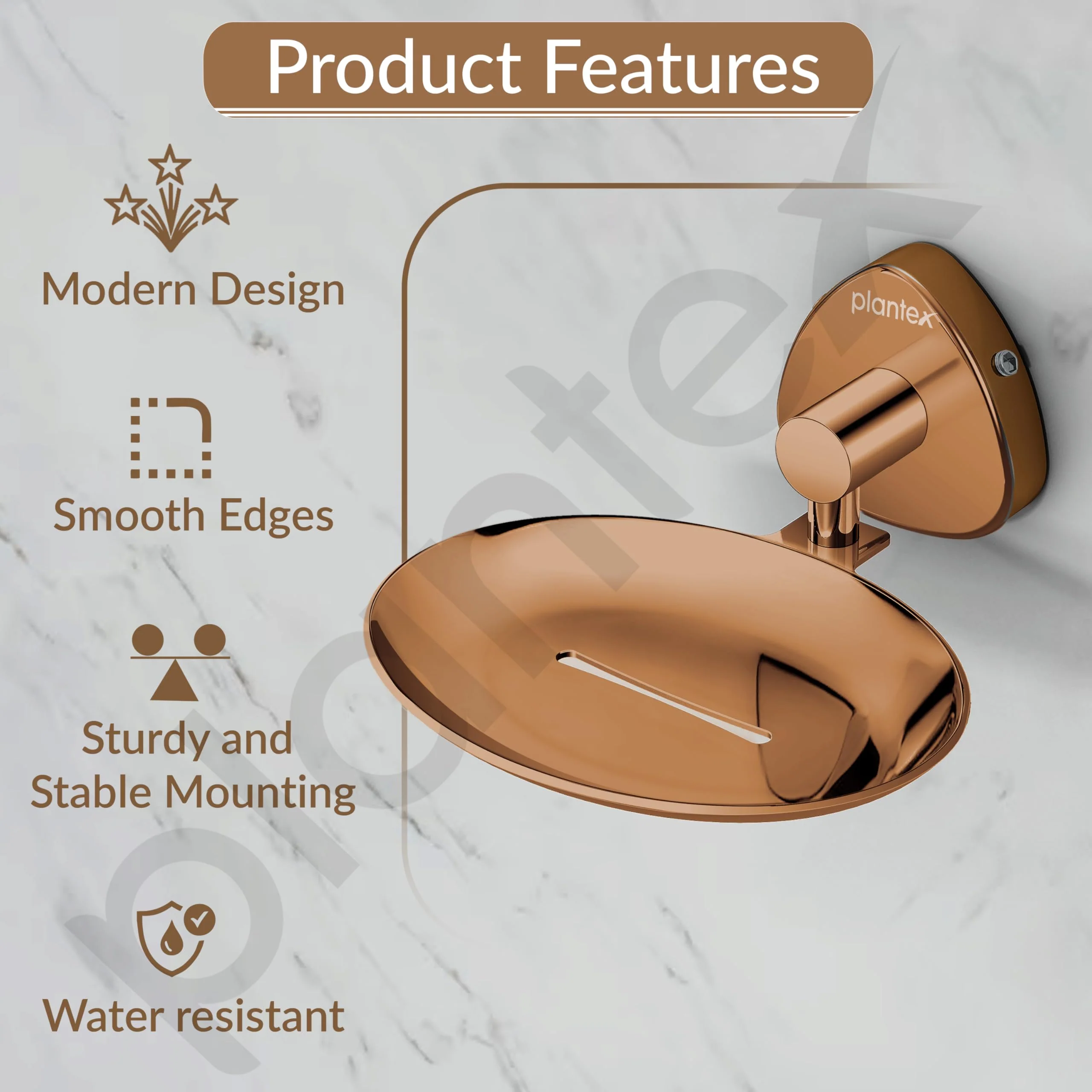 Plantex J4 Stainless Steel Wall Mounted Soap Holder for Bathroom/Soap Holder for Kitchen/Soap Stand for Bathroom/Bathroom Accessories (PVD Rose Gold Finish) Angel - Image 5