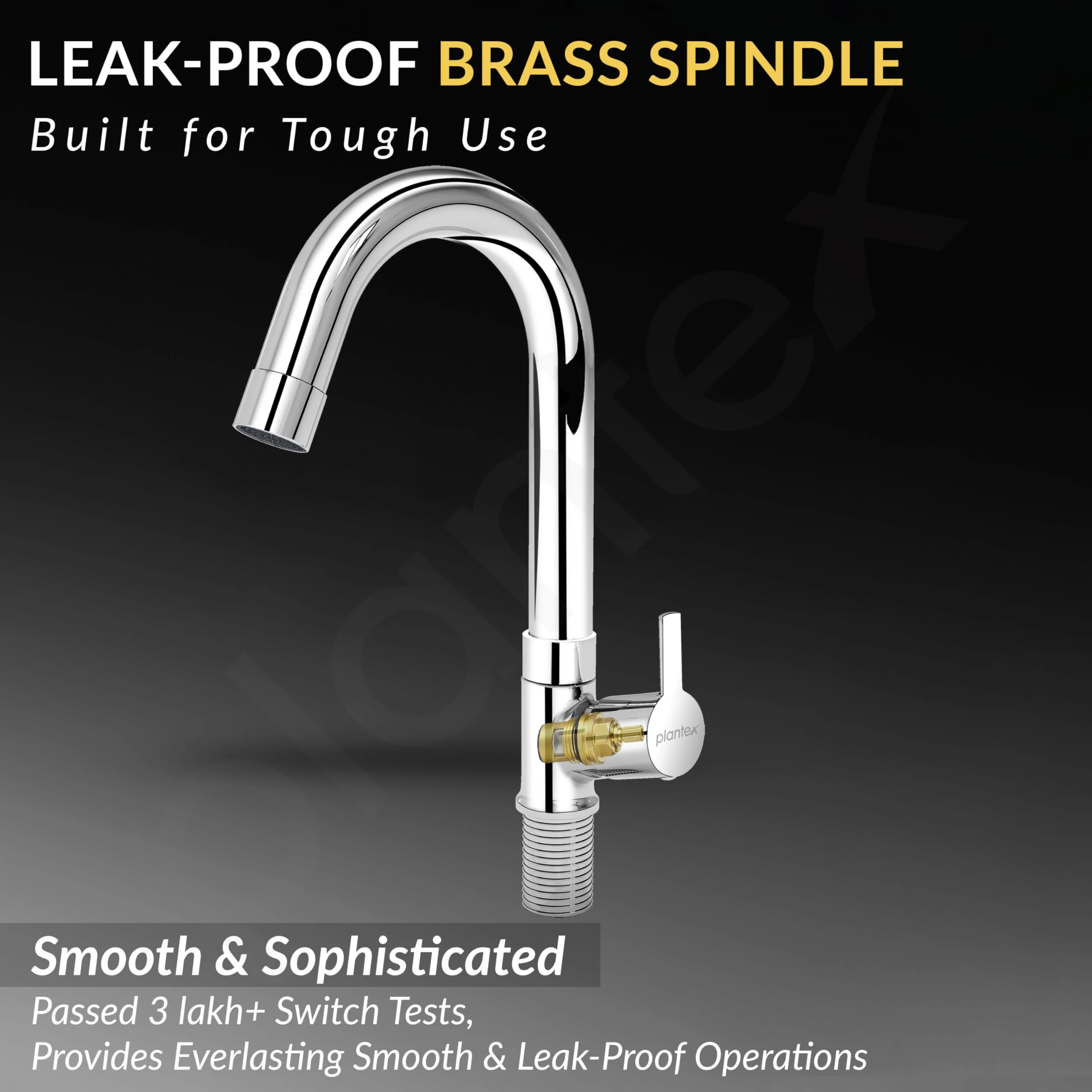 Plantex Kitchen Sink Tap with Water Saving Aerator/Sink Tap for Kitchen Basin with 360° Swivel Spout/Bathroom Accessories - (Rio, Chrome) - Image 2