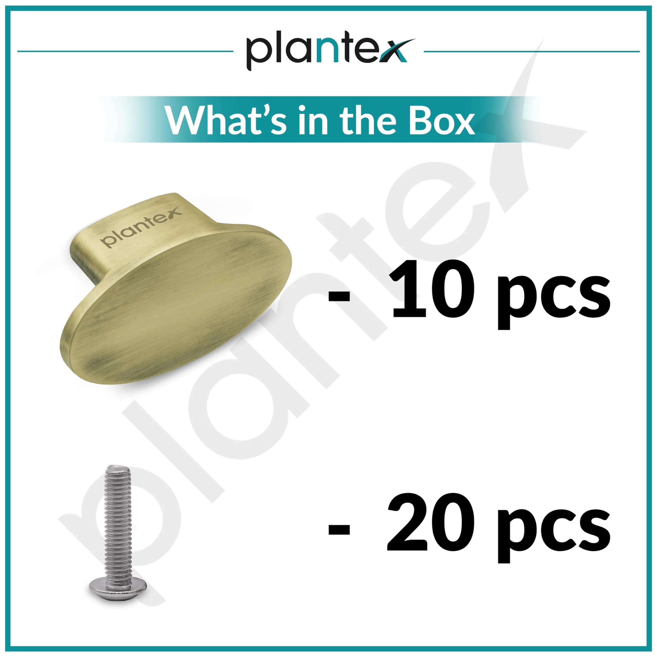 Plantex Knob for Drawer/Cabinets Drawer Knobs/Pull-Push Knobs for Kitchen & Bedroom Drawer - Pack of 10 (Oval, Brass Antique) - Image 6