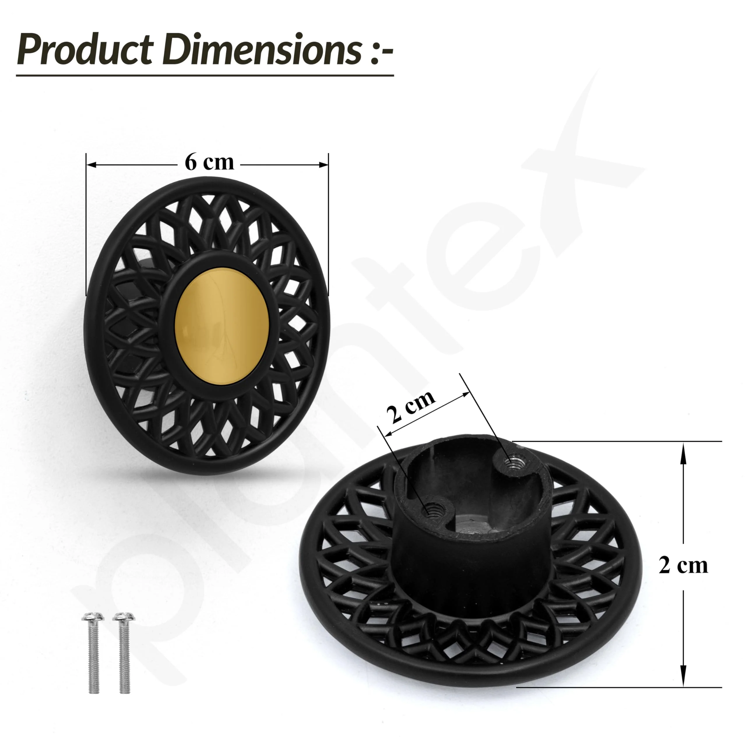 Plantex Knobs for Drawer/Cabinet Knob/Round Drawer Knobs/Pull-Push Knob for Kitchen/Bedroom/Drawers - Pack of 2 (Black) - Image 6