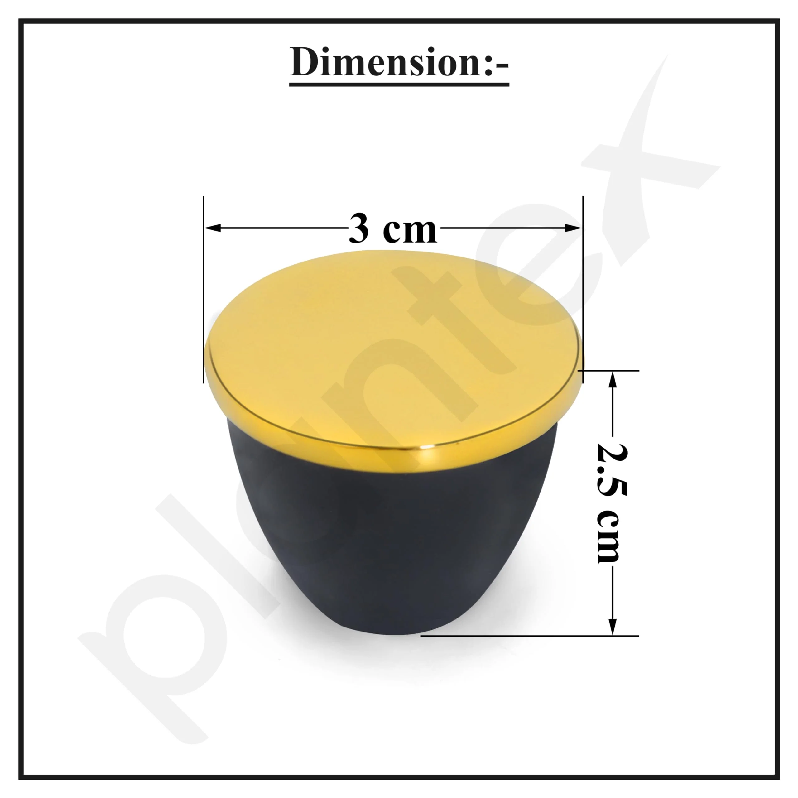 Plantex Knobs for Drawer/Drawer Knobs/Knobs for Cabinets/Pull-Push Knobs for Kitchen/Bedroom Drawer - Pack of 1 (Gold & Black) - Image 3