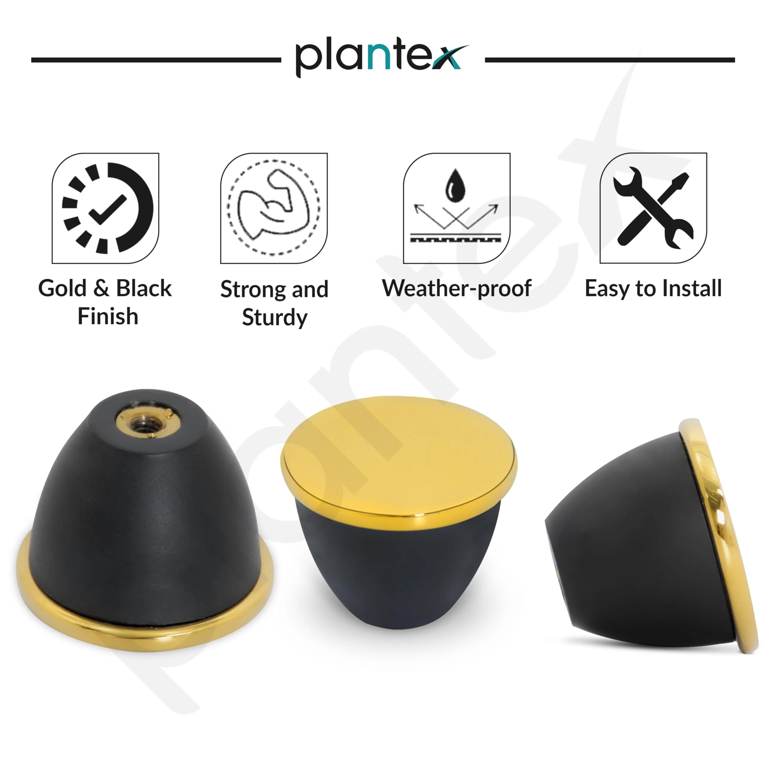 Plantex Knobs for Drawer/Drawer Knobs/Knobs for Cabinets/Pull-Push Knobs for Kitchen/Bedroom Drawer - Pack of 1 (Gold & Black) - Image 4