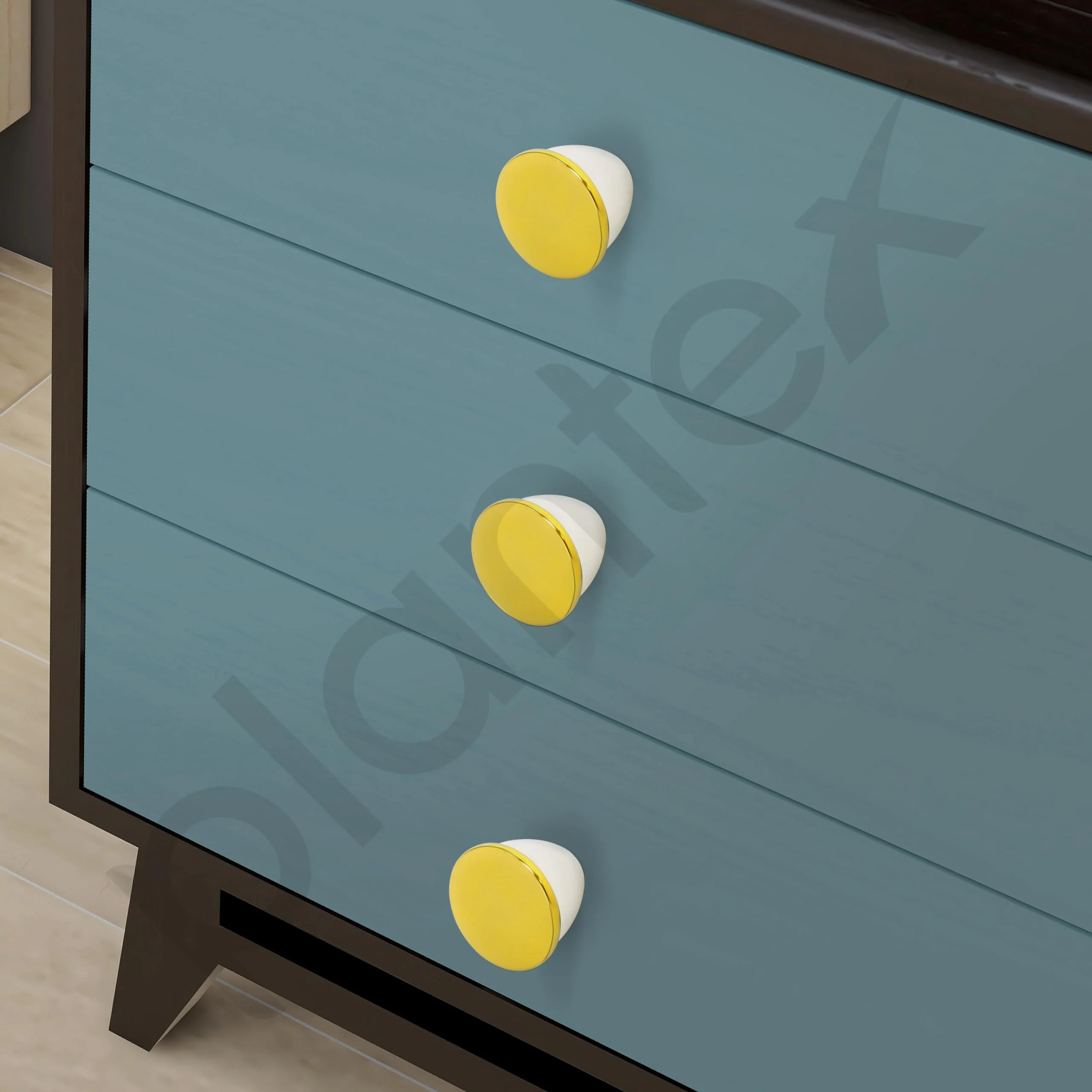 Plantex Knobs for Drawer/Drawer Knobs/Knobs for Cabinets/Pull-Push Knobs for Kitchen/Bedroom Drawer - Pack of 1 (Gold & White) - Image 6