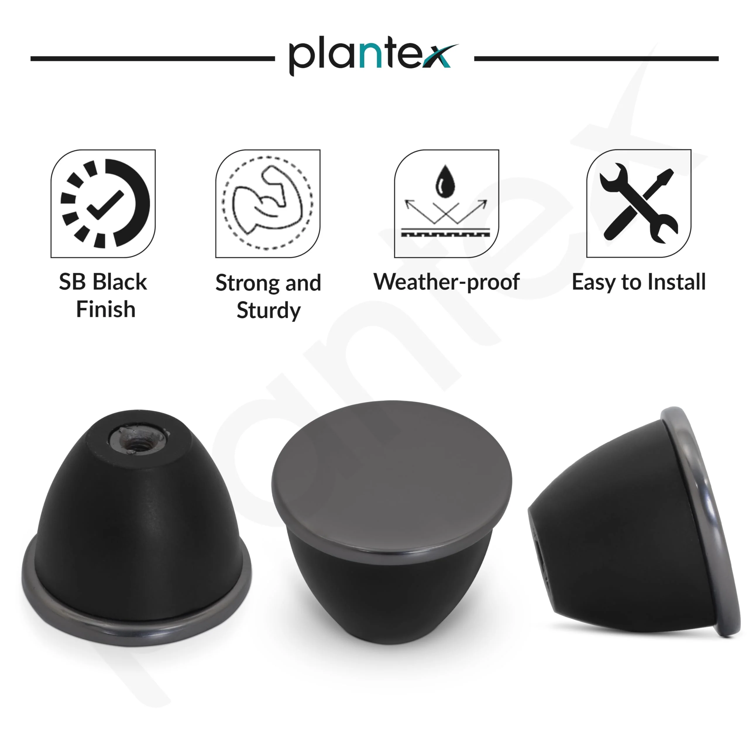 Plantex Knobs for Drawer/Drawer Knobs/Knobs for Cabinets/Pull-Push Knobs for Kitchen/Bedroom Drawer - Pack of 1 (Satin Black & Black) - Image 4